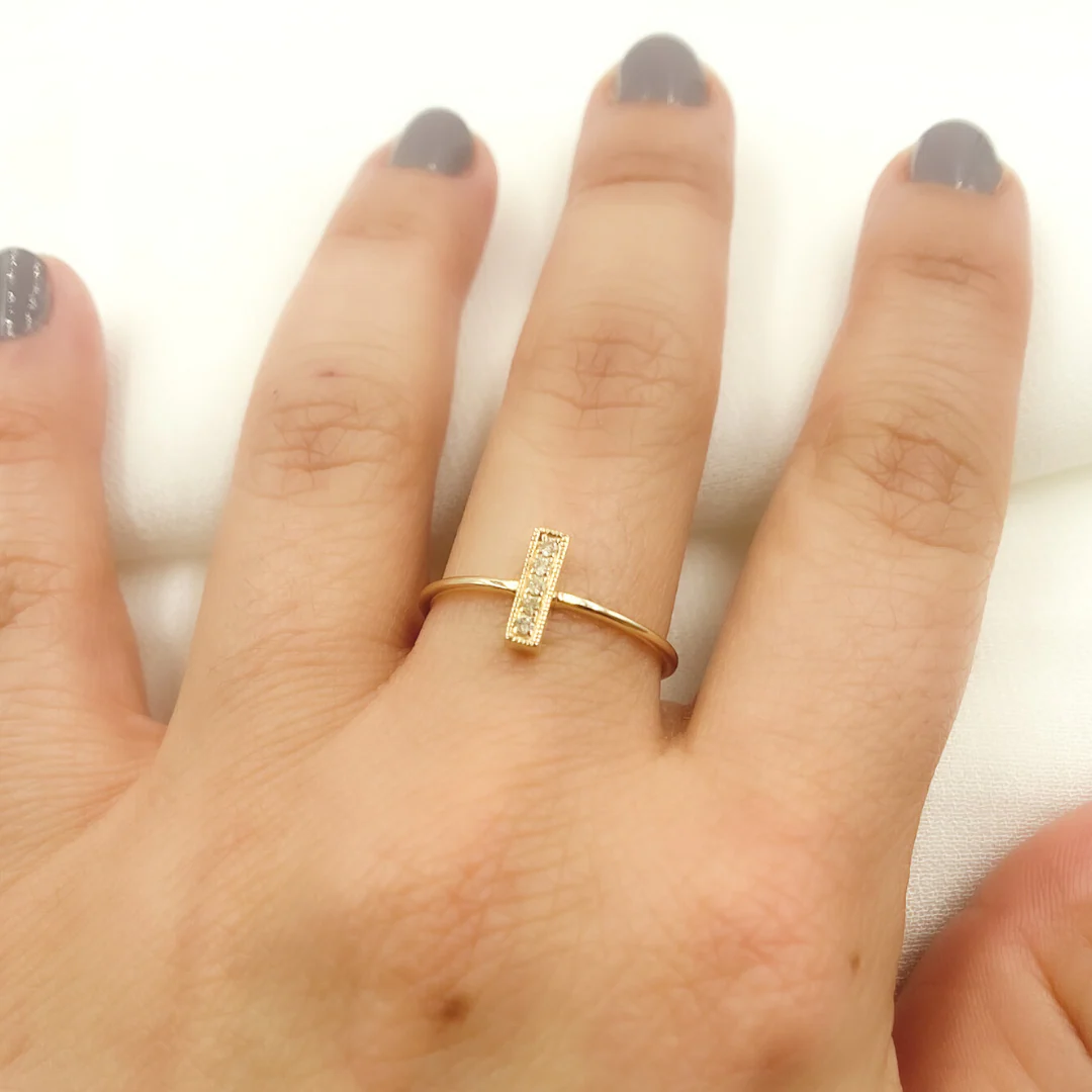 GDR20. 14K Solid Gold Diamond Ring - Image 3