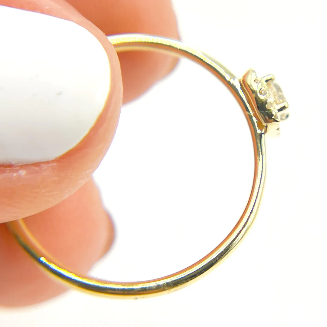 RFD16963. 14K Solid Gold Diamond Square Ring - Image 4