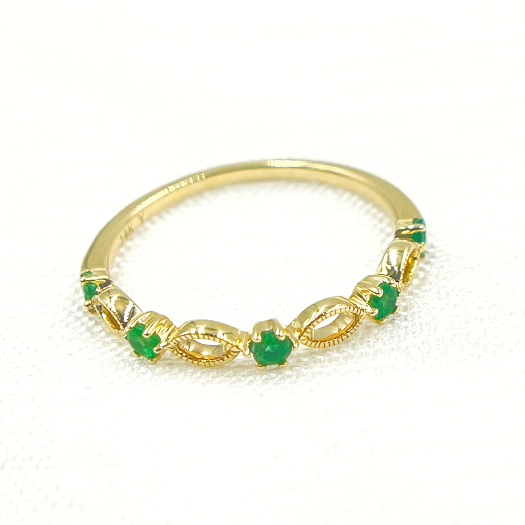 RAD00537EM. 14K Solid Gold Emerald Ring - Image 2