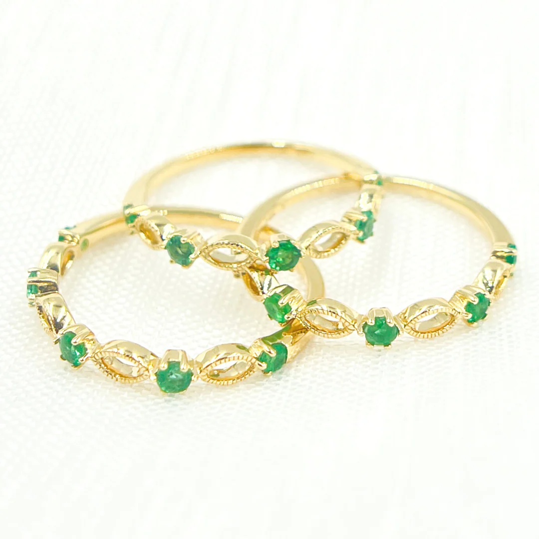 RAD00537EM. 14K Solid Gold Emerald Ring - Image 6
