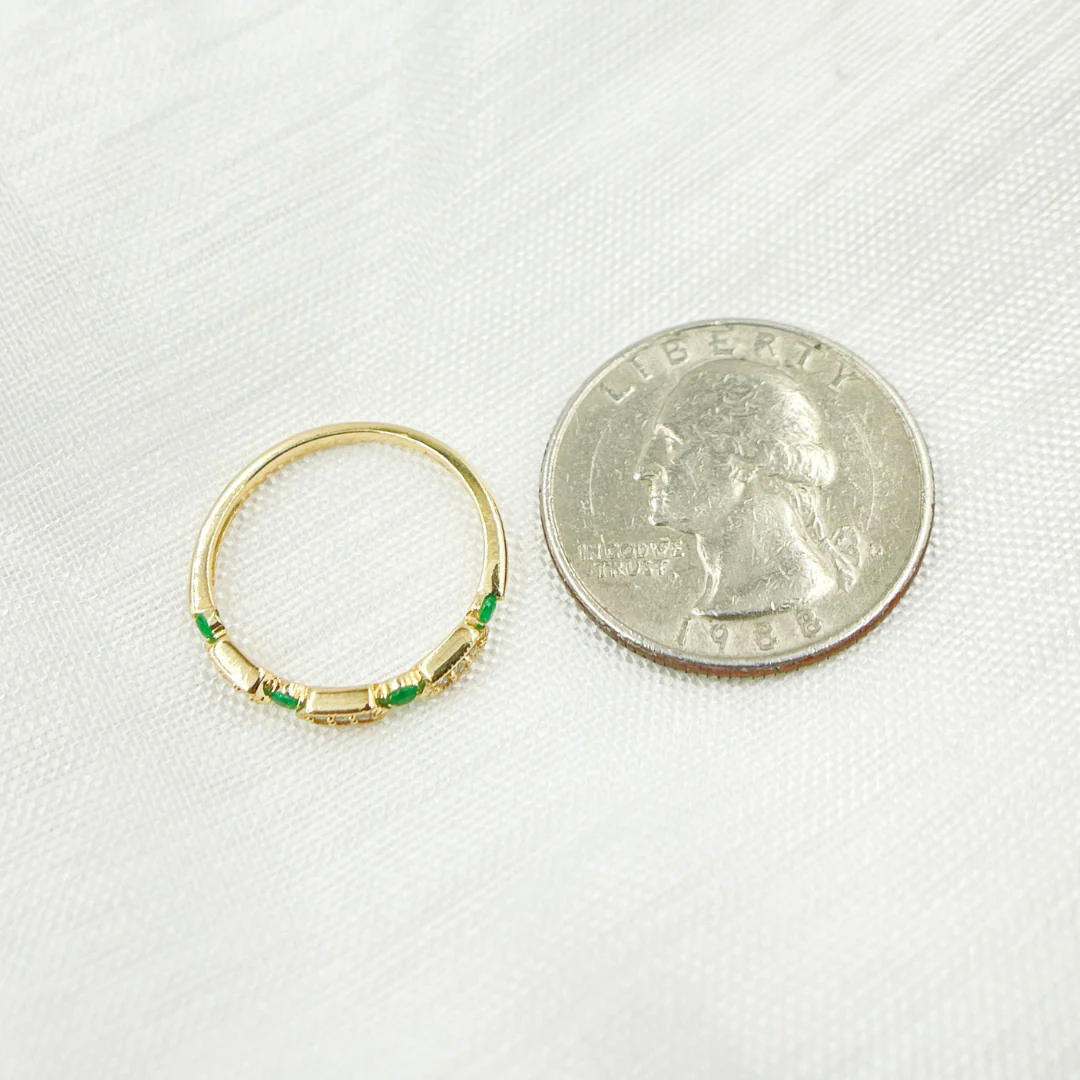 RAD00539EM. 14K Solid Gold Diamond & Emerald Ring - Image 6