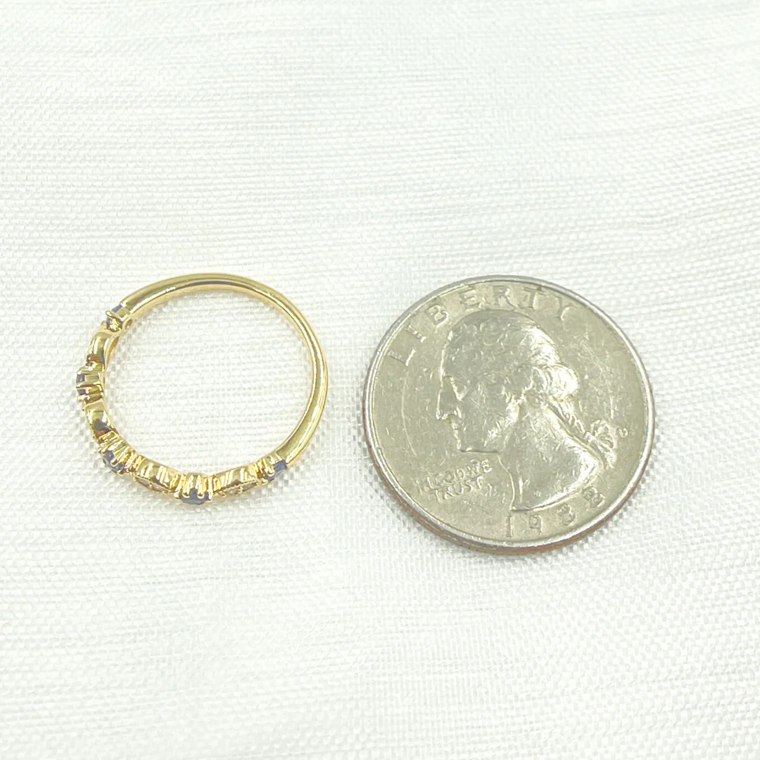 RAE00536BS. 14K Solid Gold Diamond & Blue Sapphire Ring - Image 5