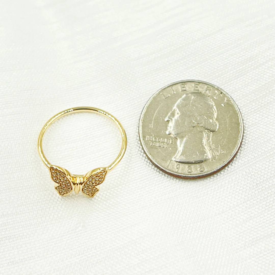 RFC16836. 14K Solid Gold Diamond Butterfly Ring - Image 7