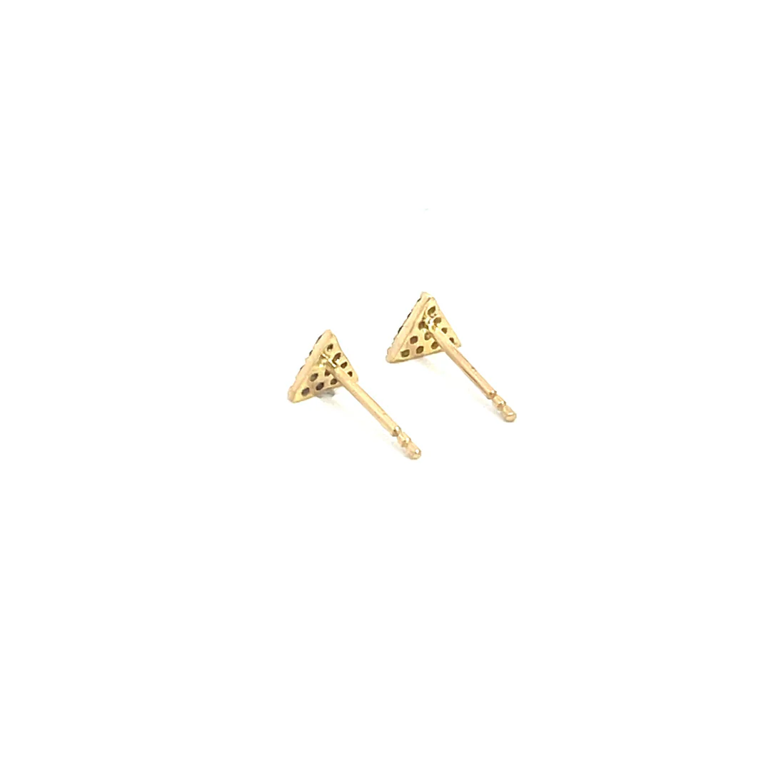 EFC54162. 14K Solid Gold and Diamonds Triangle Studs - Image 9