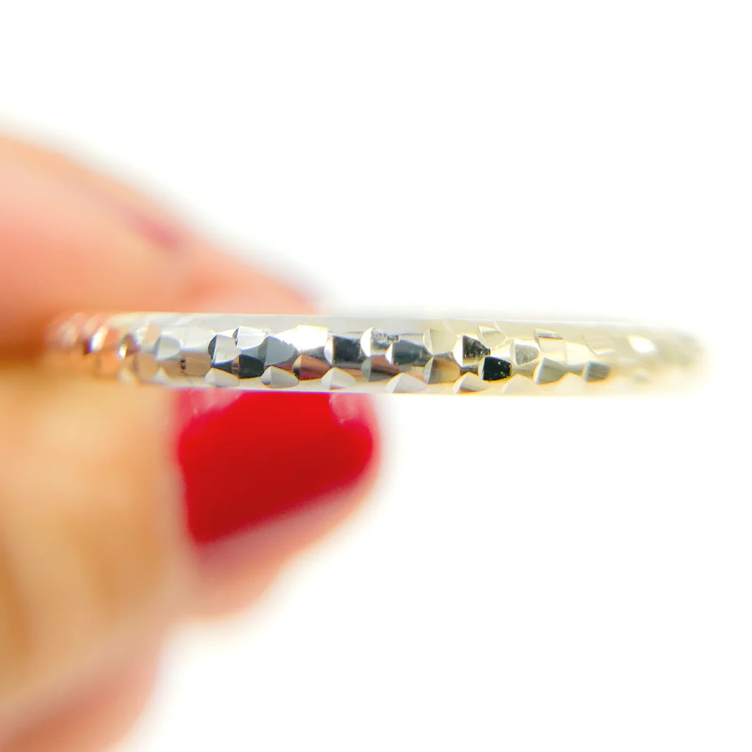 GER65. 14K Gold Tri-Color Hoop Earrings with Engraved Tornado Design - Image 5