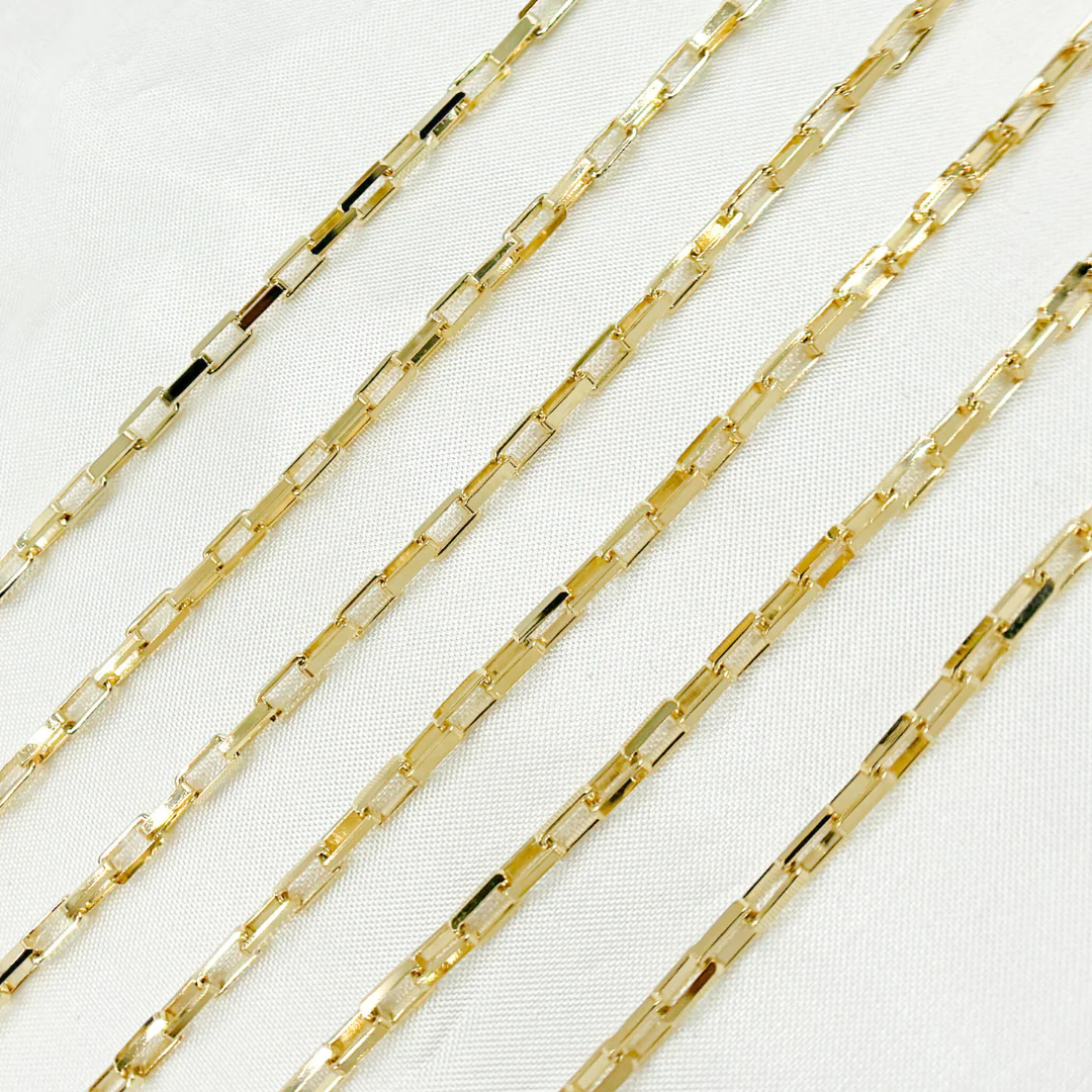 Y45GP. Gold Plated 925 Sterling Silver Box Chain - Image 2