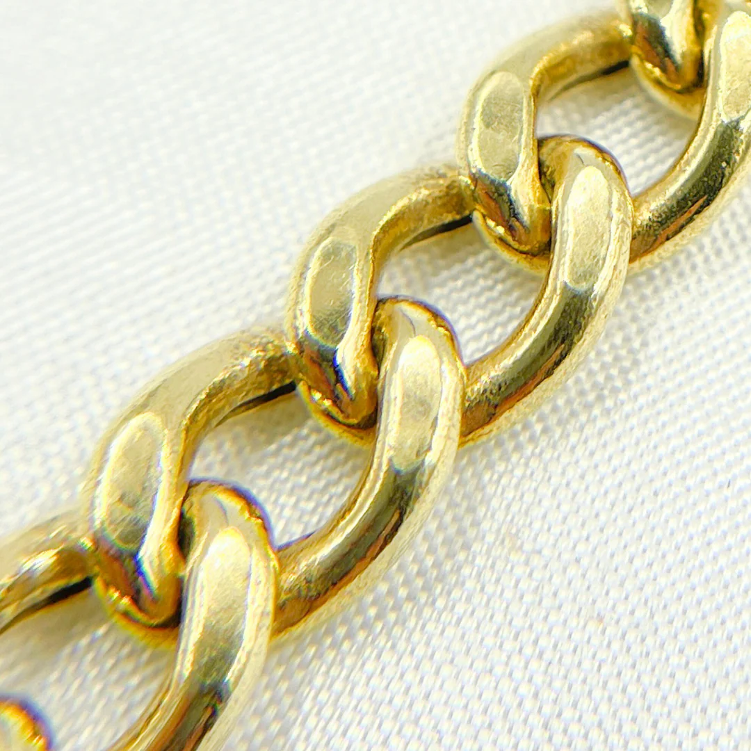 V46GP. Gold Plated 925 Sterling Silver Hollow Curb Chain - Image 6