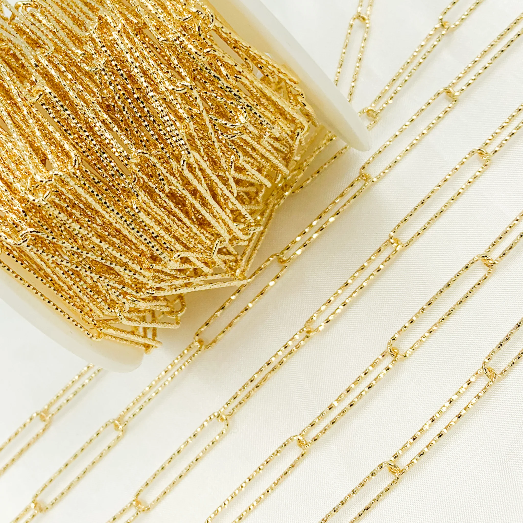 V2GP. Gold Plated 925 Sterling Silver Diamond Cut Paperclip Link Chain - Image 5