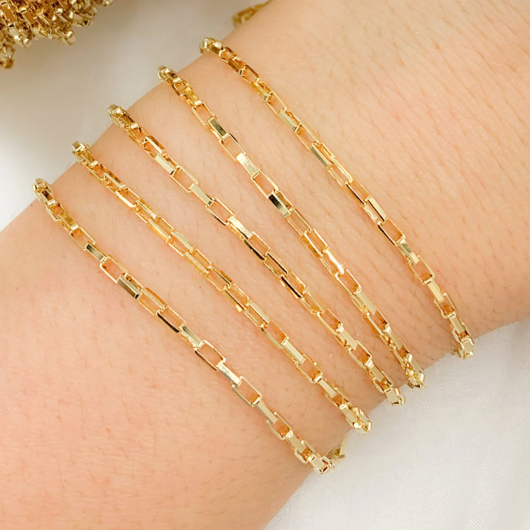 Y43GP.  Gold Plated Sterling Silver Box Chain - Image 3