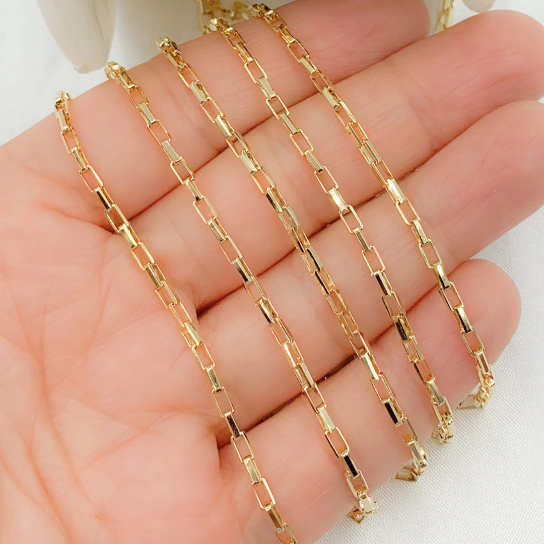 Y43GP.  Gold Plated Sterling Silver Box Chain - Image 5