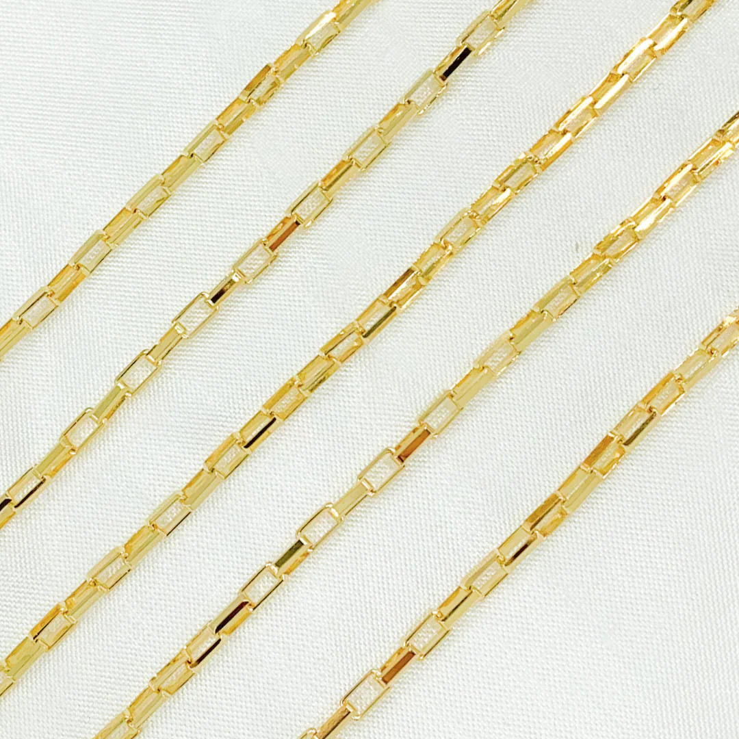 Y43GP.  Gold Plated Sterling Silver Box Chain - Image 6