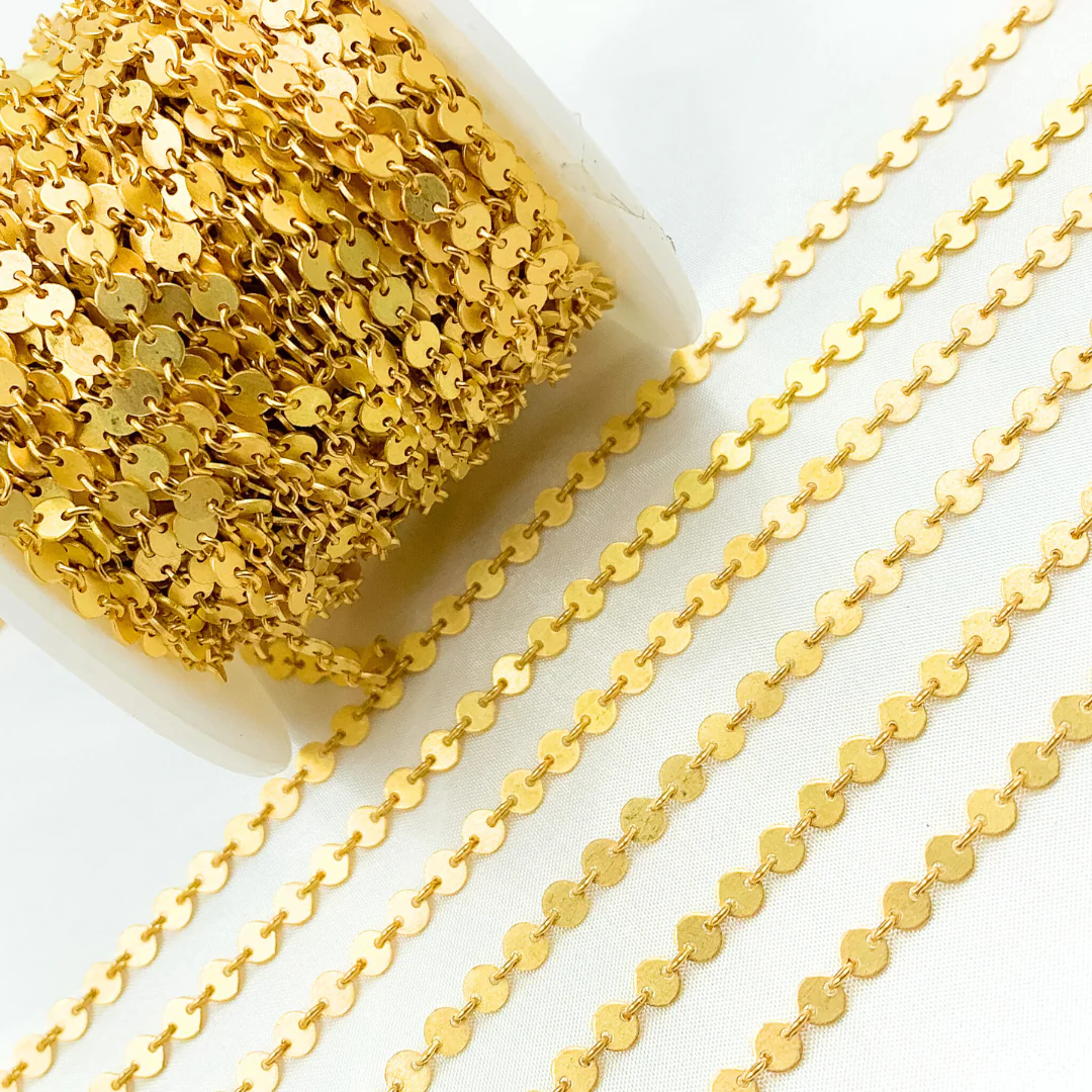 X25GP. Gold Plated 925 Sterling Silver Disc Chain - Image 3