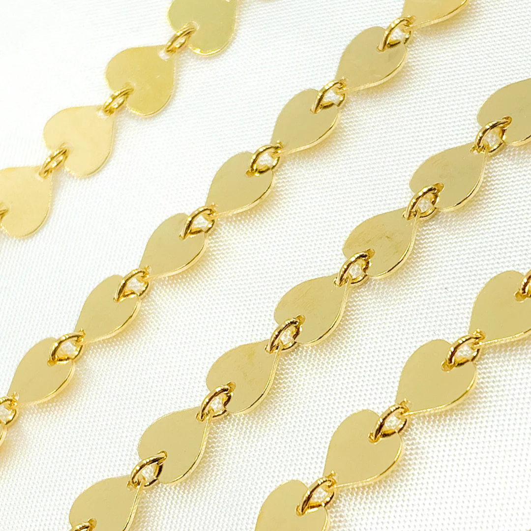 V131GP. Gold Plated 925 Sterling Silver Heart Chain - Image 2