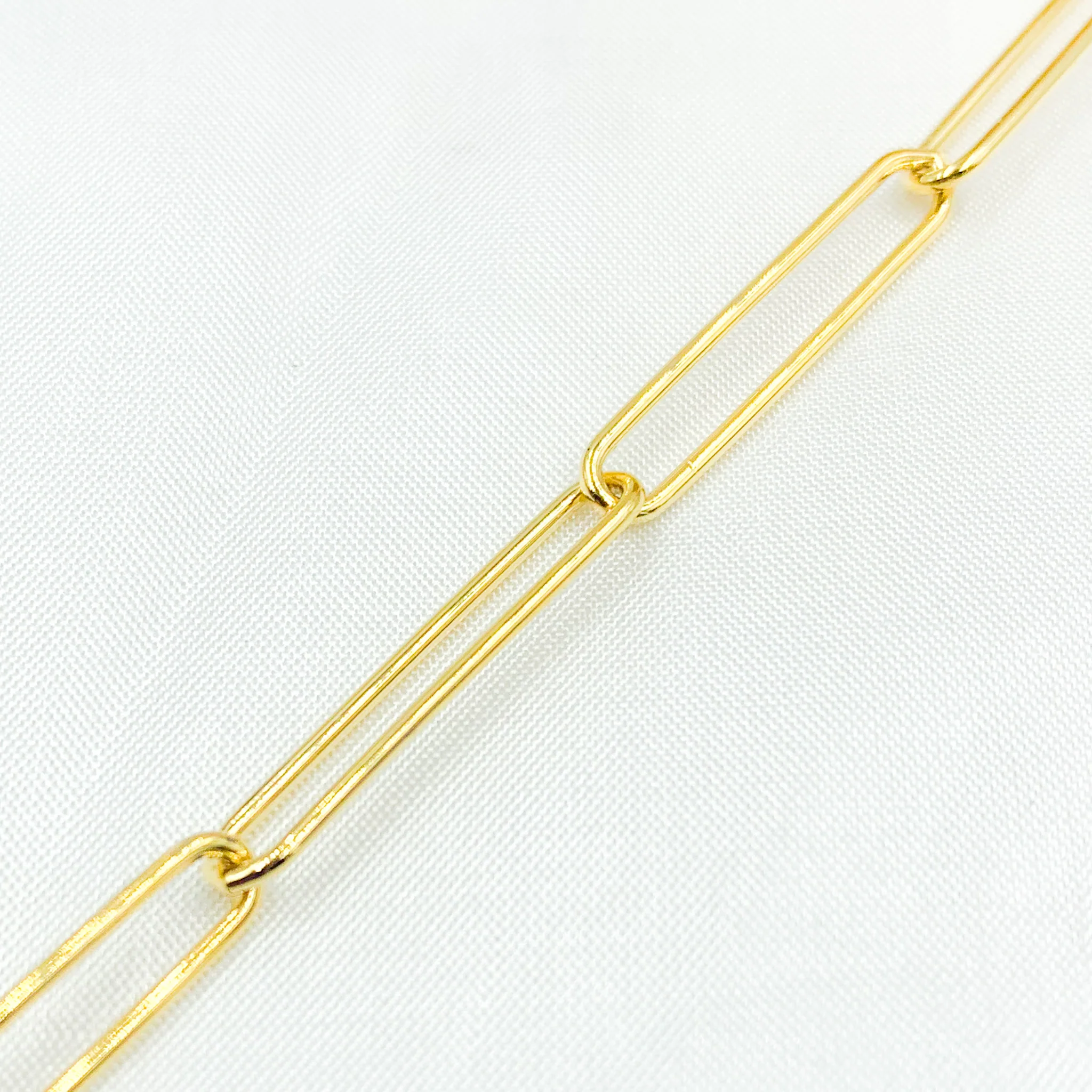 V40GP. Gold Plated 925 Sterling Silver Long Oval Link Chain - Image 4