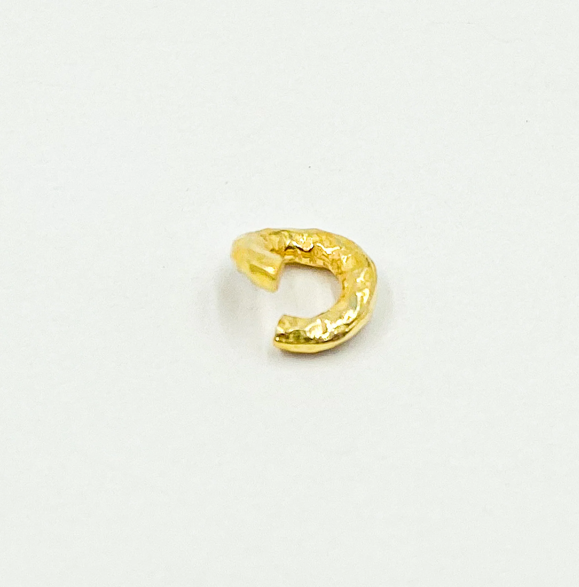 HJR8GP. 8MM 14 Gauge Gold Plated Sterling Silver Hammered Open Jump Ring - Image 5