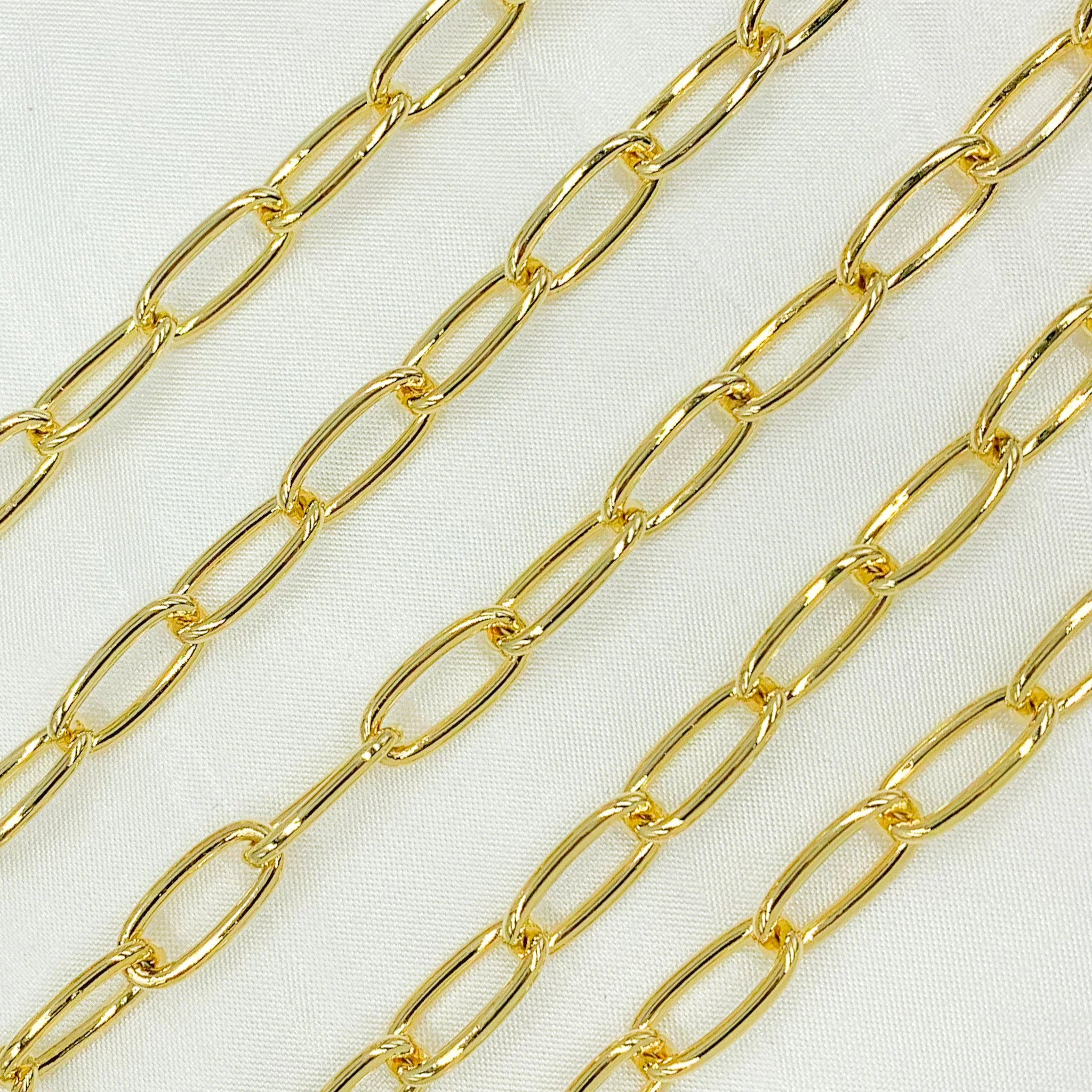 V14GP. Gold Plated 925 Sterling Silver Oval Link Chain - Image 7
