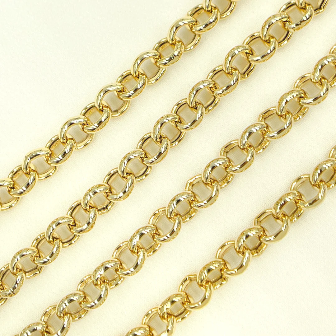 V48GP. Gold Plated 925 Sterling Silver Rolo Link Chain - Image 2