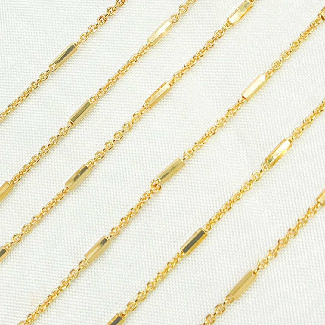 Z9GP. Gold Plated 925 Sterling Silver Satellite Tube Chain - Image 2
