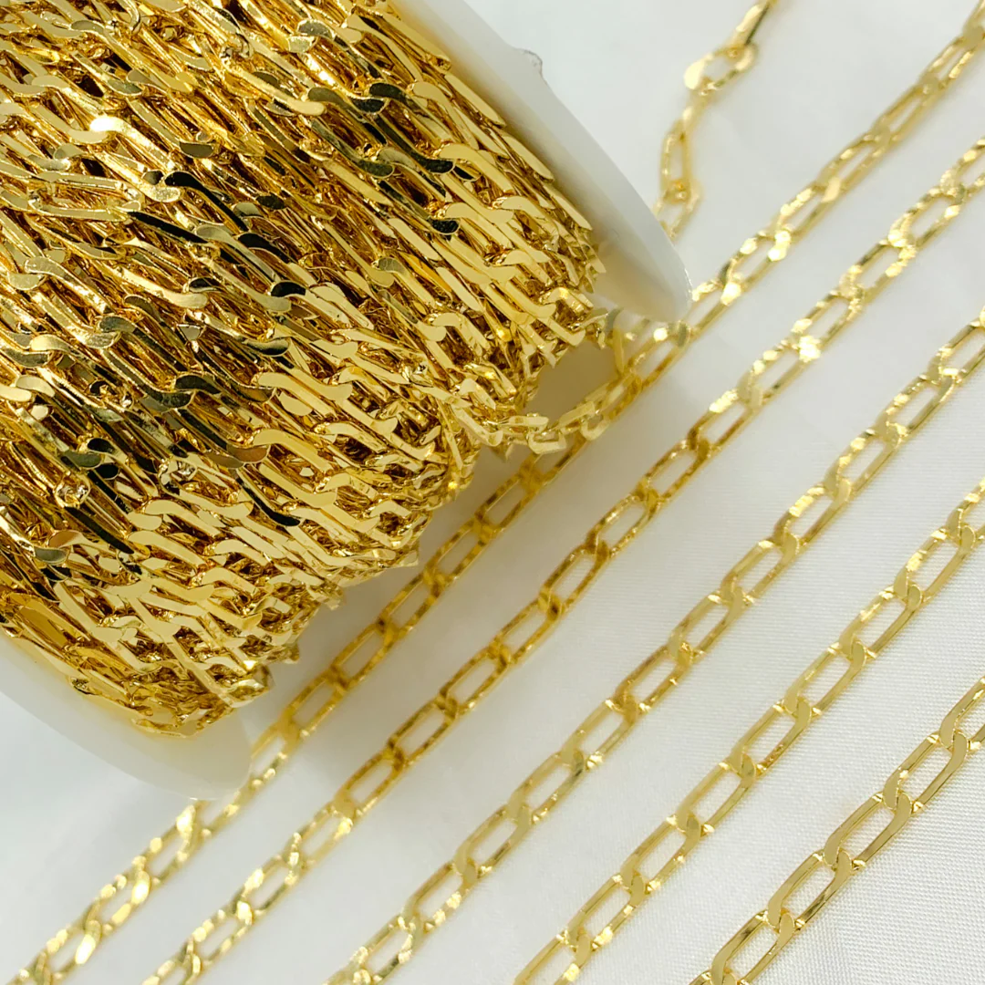 Gold Plated 925 Sterling Silver Ultra Flat Paperclip Chain. Z60GP - Image 6