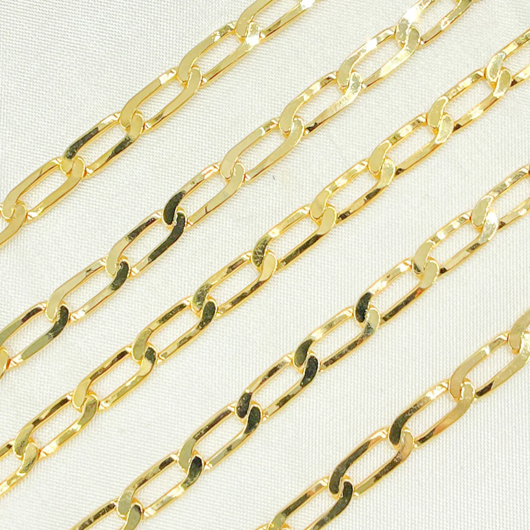 Z61GP. Gold Plated 925 Sterling Silver Ultra Flat Paperclip Link Chain - Image 3