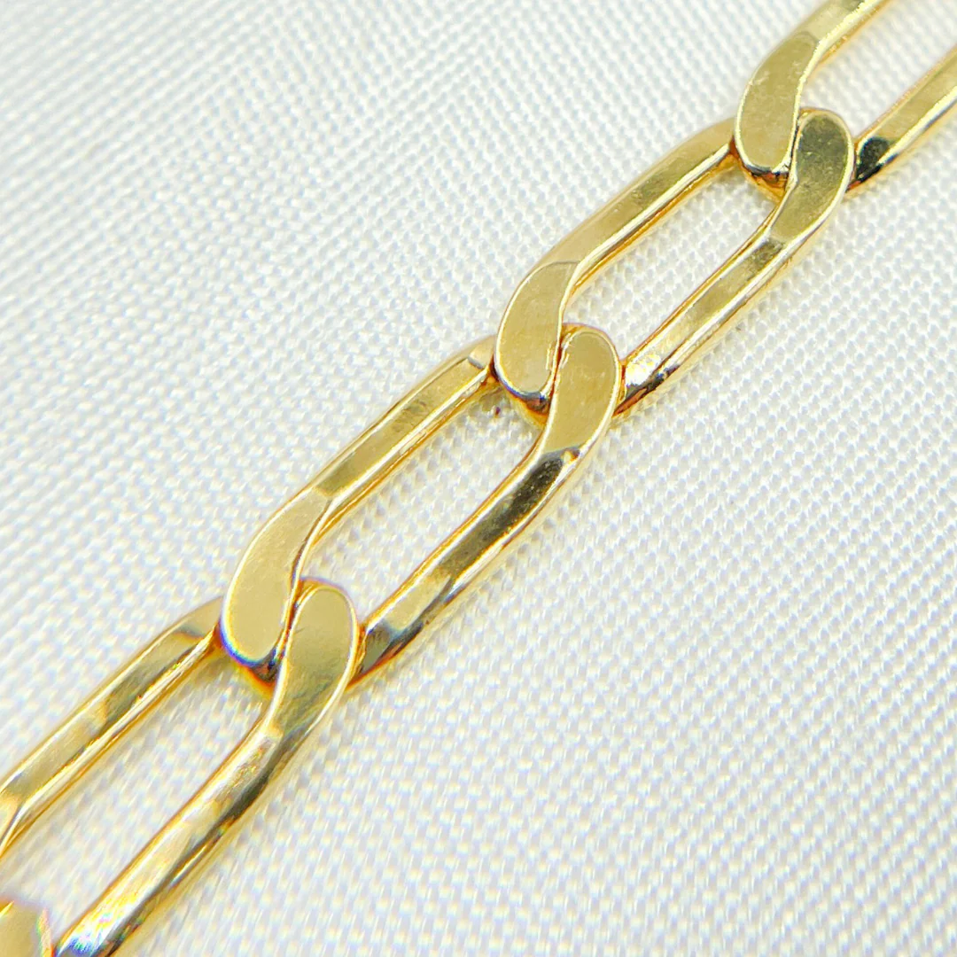 Z61GP. Gold Plated 925 Sterling Silver Ultra Flat Paperclip Link Chain - Image 4