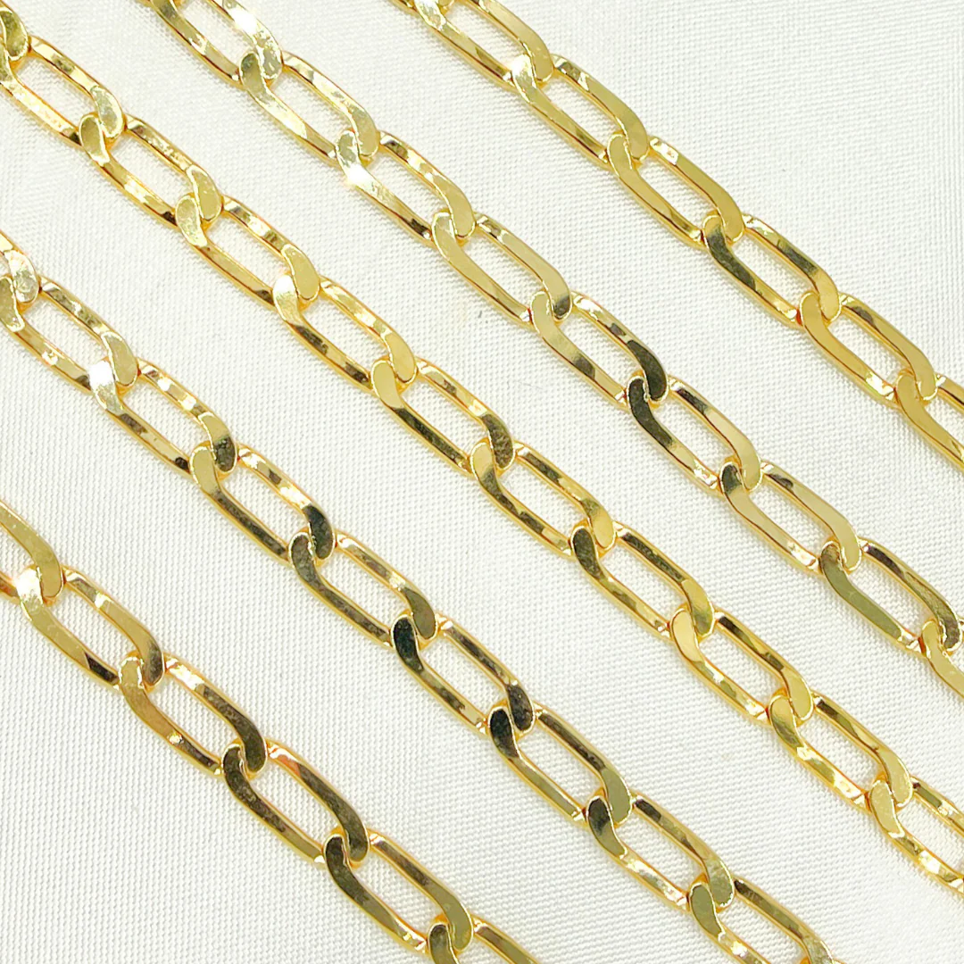 Z61GP. Gold Plated 925 Sterling Silver Ultra Flat Paperclip Link Chain - Image 6