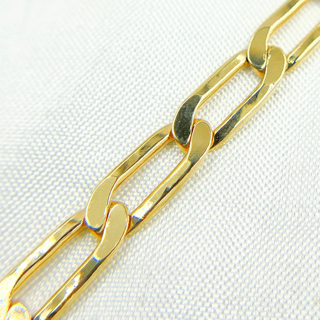 Z61GP. Gold Plated 925 Sterling Silver Ultra Flat Paperclip Link Chain - Image 7