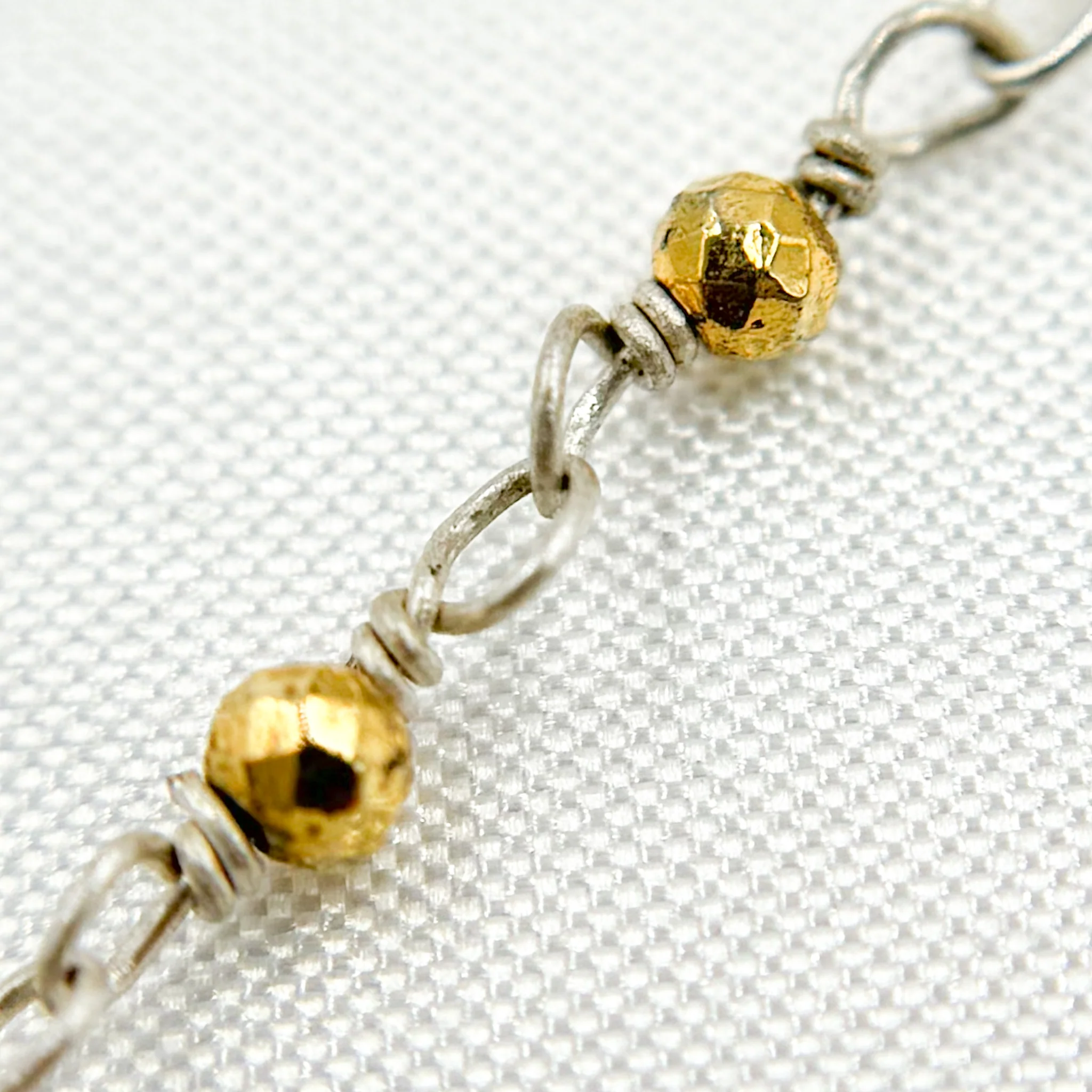 GPR1. Pyrite Sterling Silver Wire Chain - Image 2