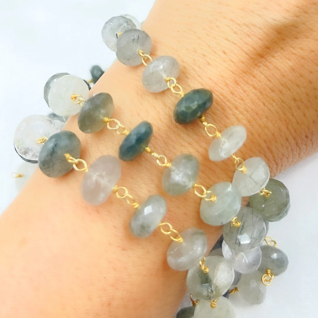 Green Rutile Gold Plated Wire Chain. GRU11 - Image 3
