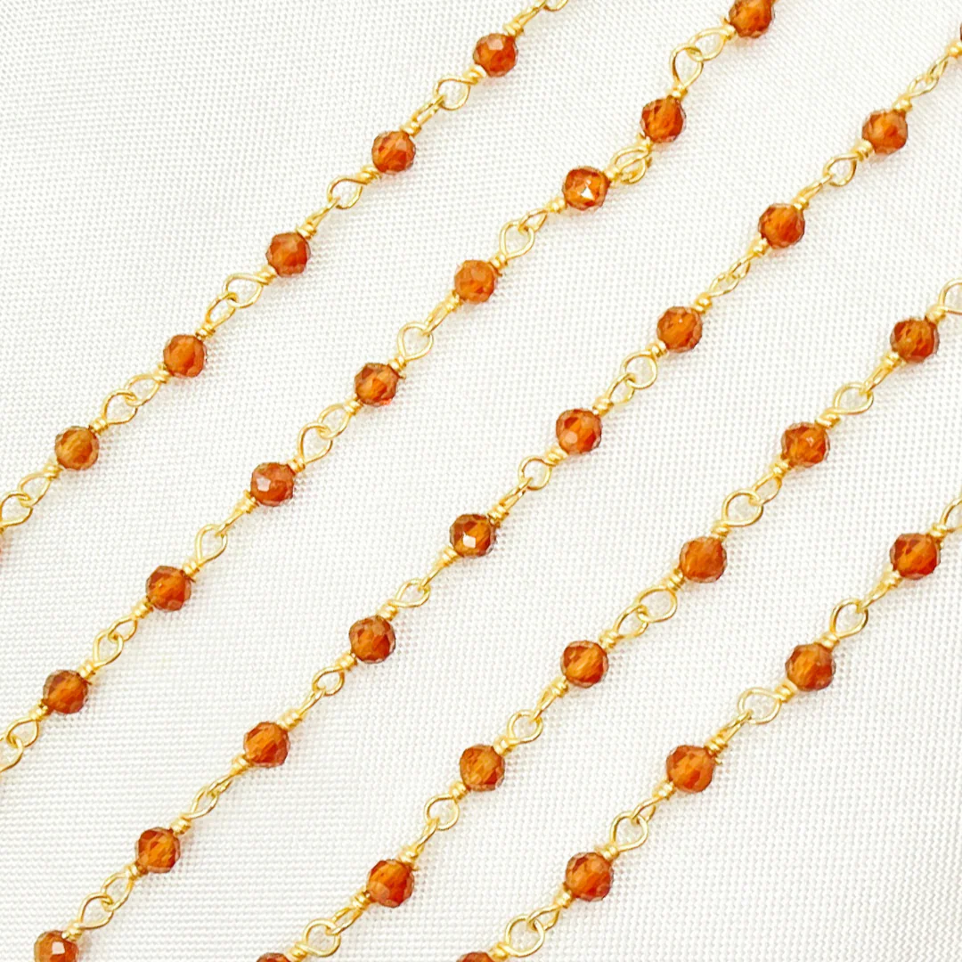 Hessonite Gold Plated Wire Chain. HES2 - Image 3