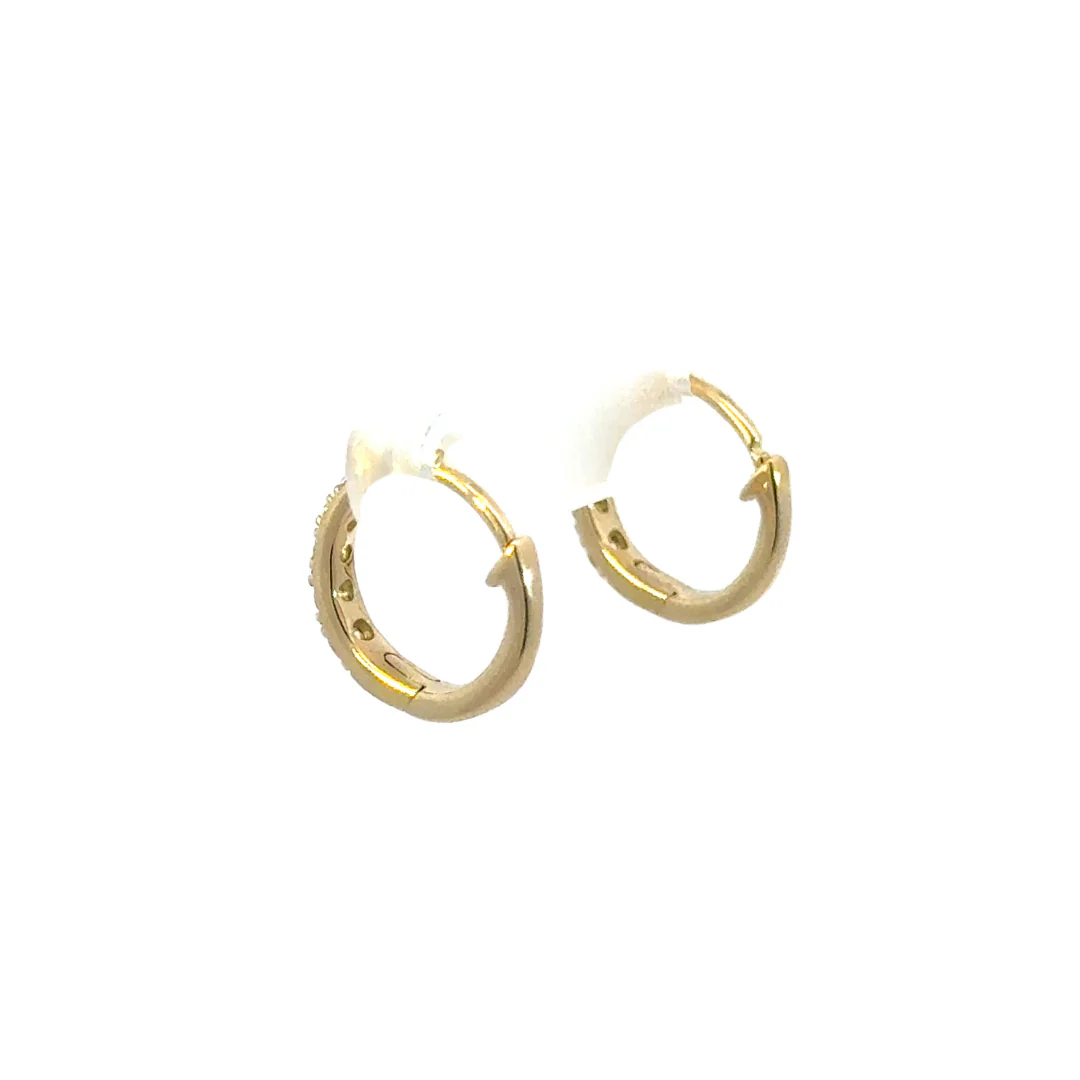 HP400768Y. 14K Solid Gold Diamond Hoops - Image 5