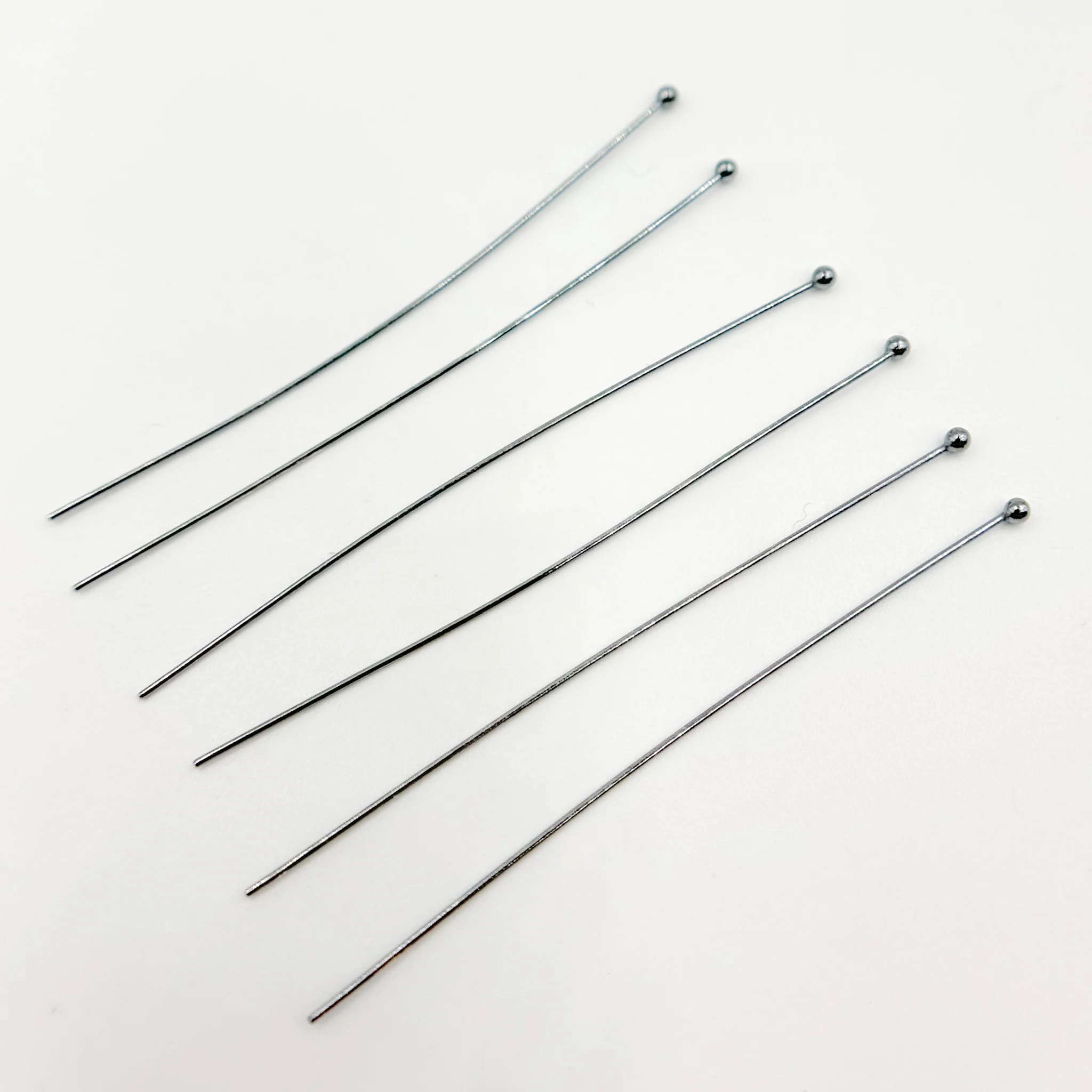HPB1BR. 24 Gauge Black Rhodium Sterling Silver Ball 1 Inch Headpin - Image 2