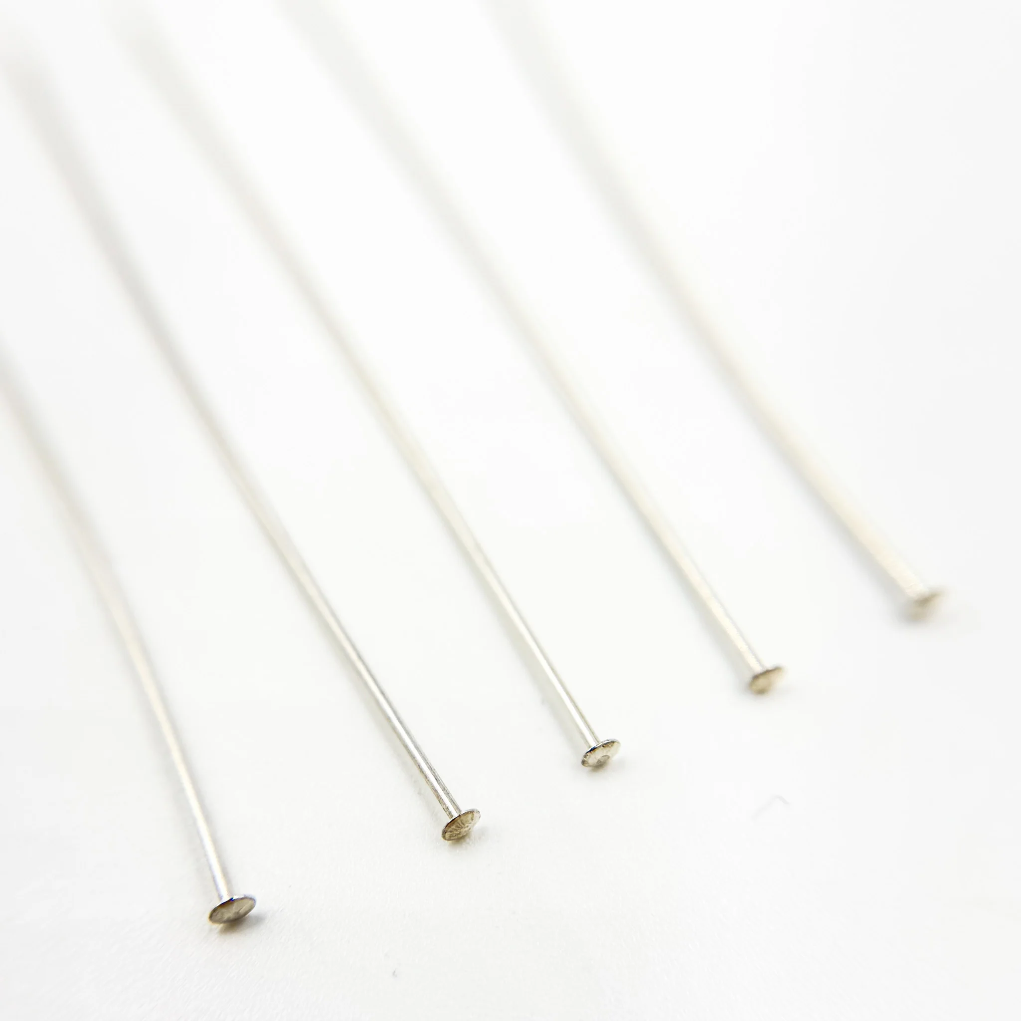720D2.00. 24 Gauge White Sterling Silver Flat 2 Inch Headpin - Image 3