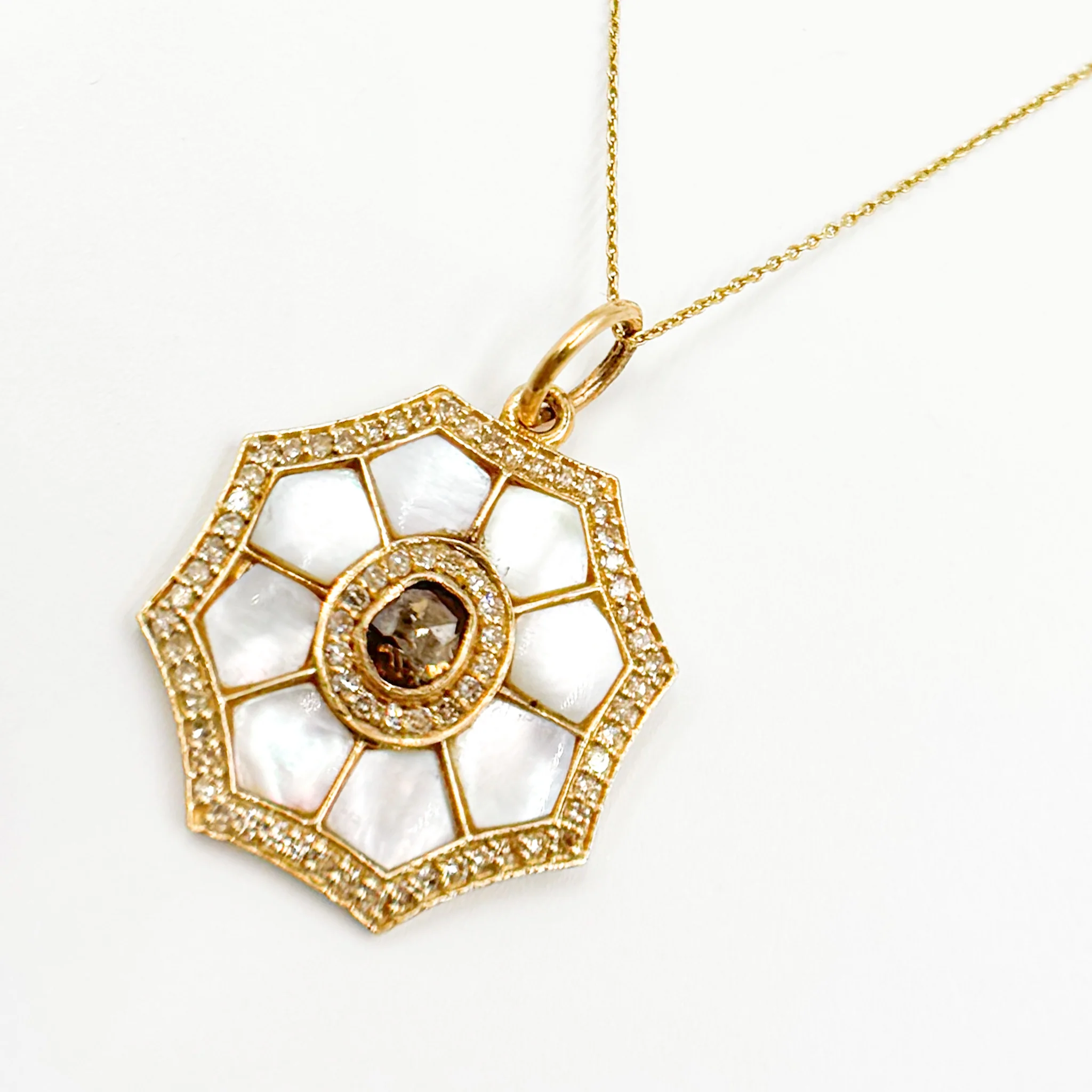 KG105A. 14K Gold Organic Shape Pendant - Image 7