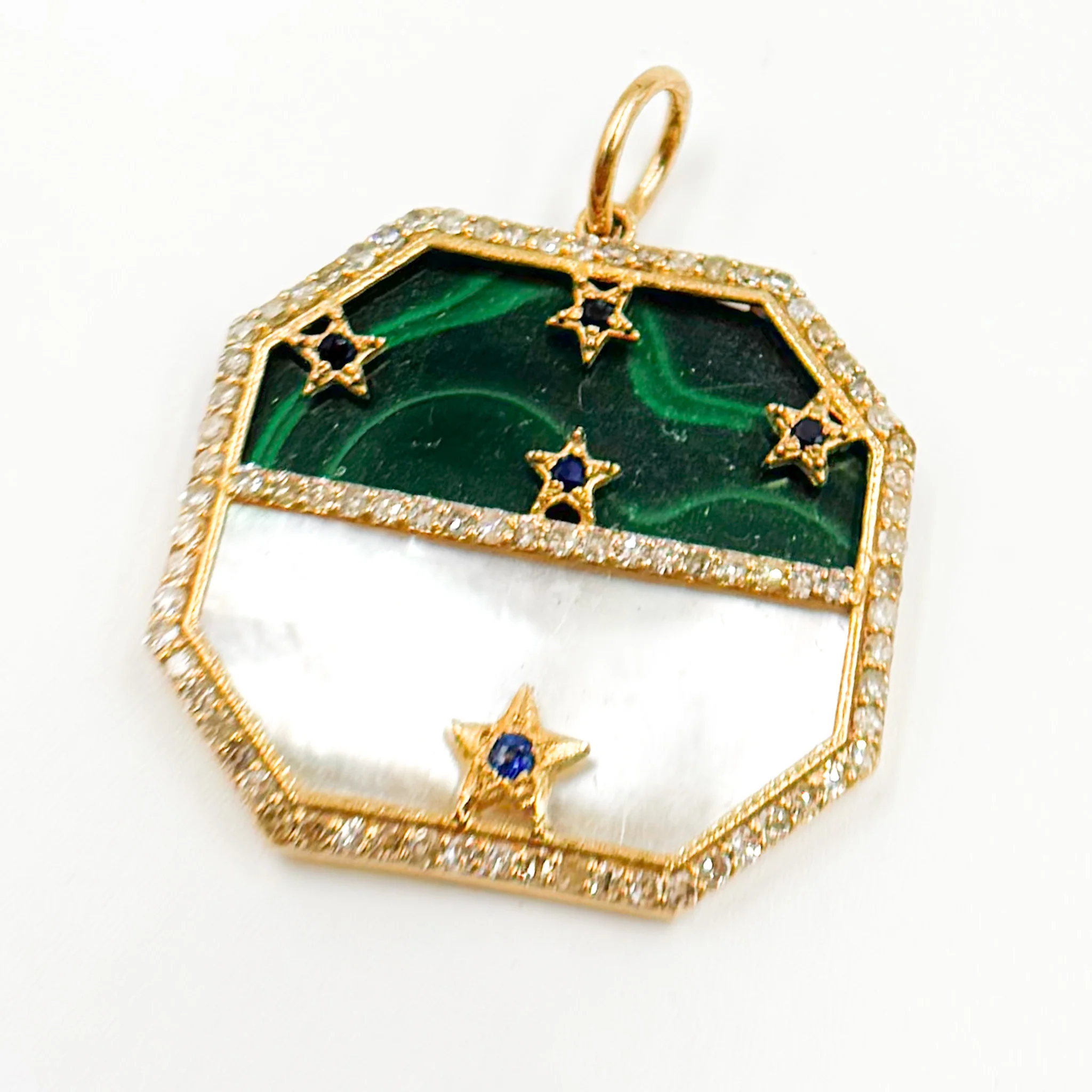 KG107. 14K Gold Stars Pendant - Image 5