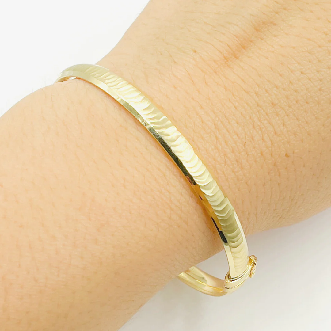 Bangle12. 14K Solid Gold Matte Textured Bangle