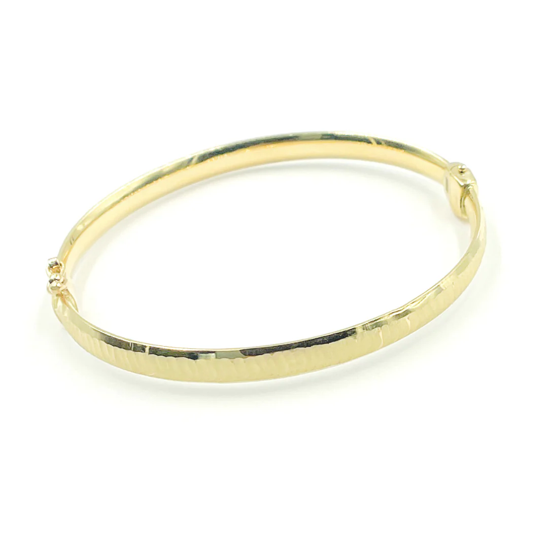 Bangle12. 14K Solid Gold Matte Textured Bangle - Image 2