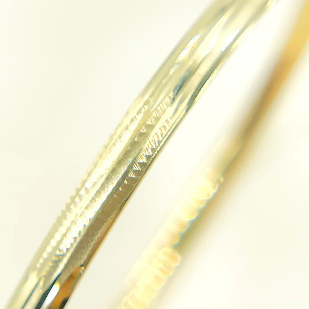 Bangle16. 14K Solid Gold Matte Textured Bangle - Image 5