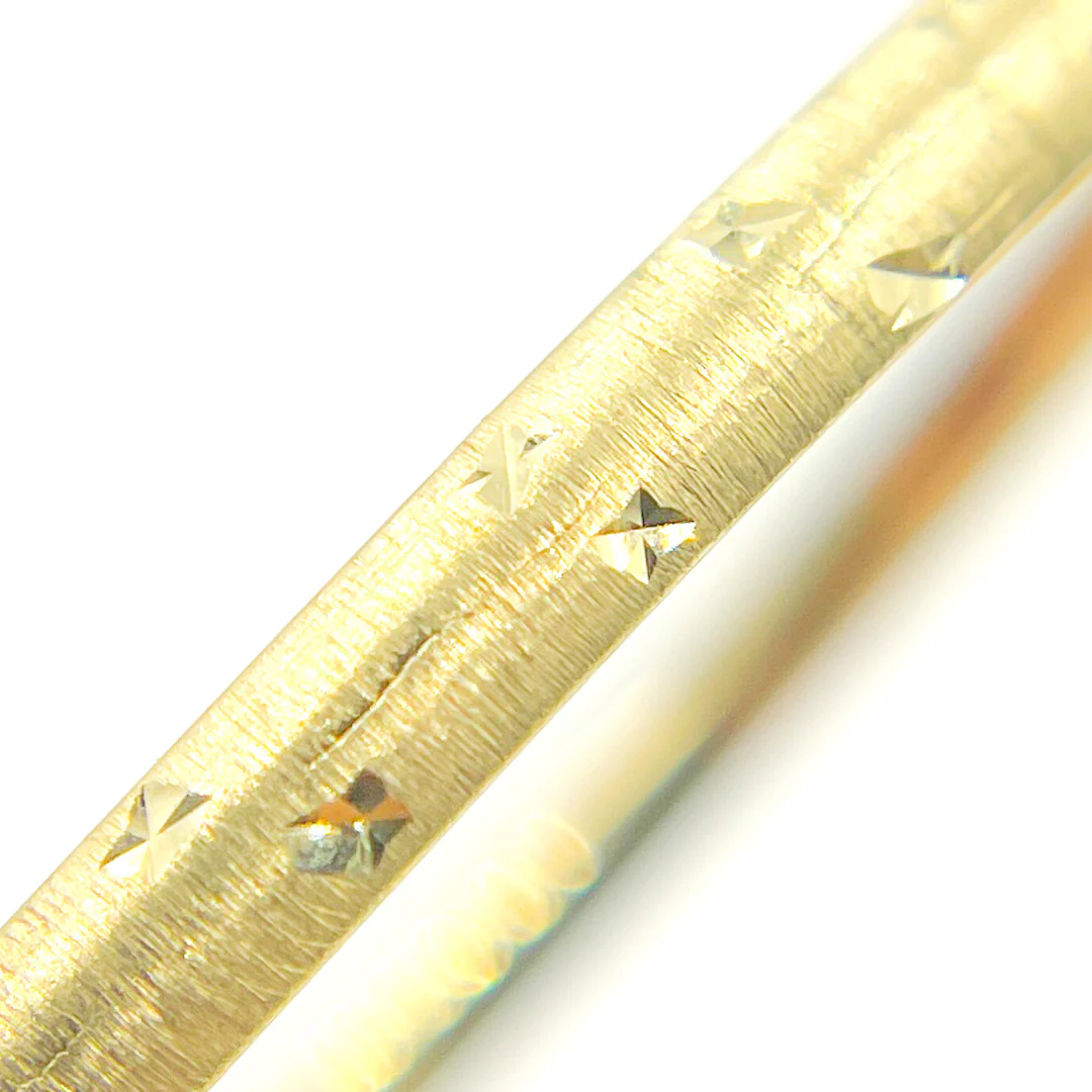 Bangle17. 14K Solid Gold Matte Textured Bangle - Image 5