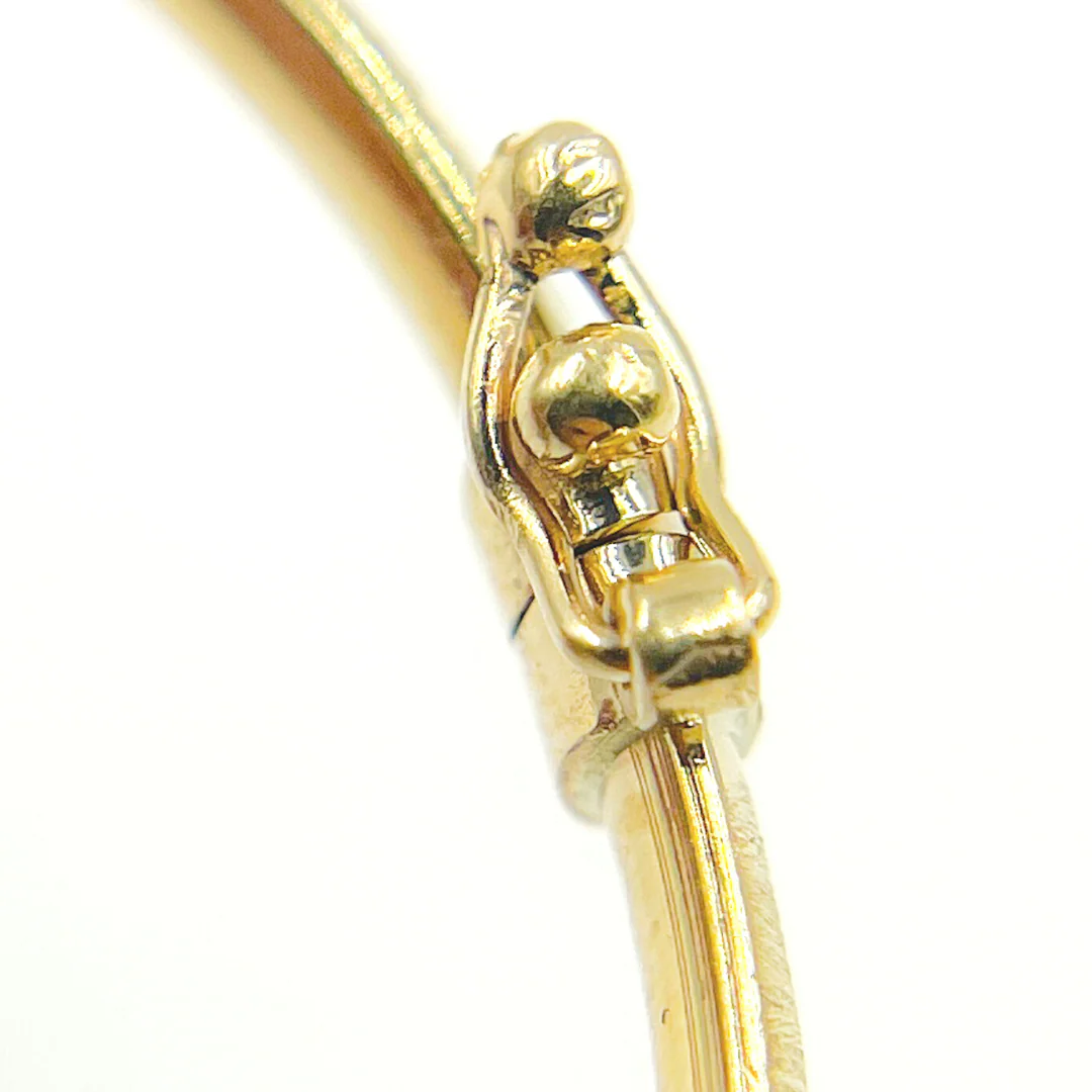 Bangle17. 14K Solid Gold Matte Textured Bangle - Image 6