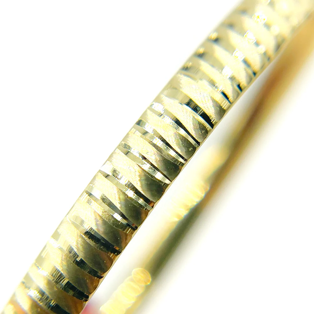 Bangle20. 14K Solid Gold Matte Textured Bangle - Image 4