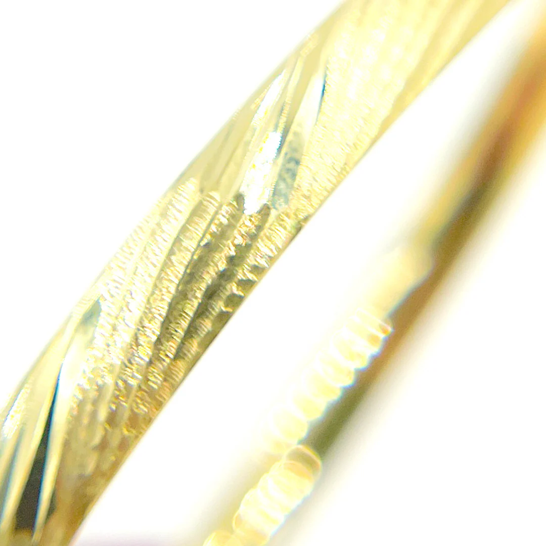 Bangle21. 14K Solid Gold Matte Textured Bangle - Image 5