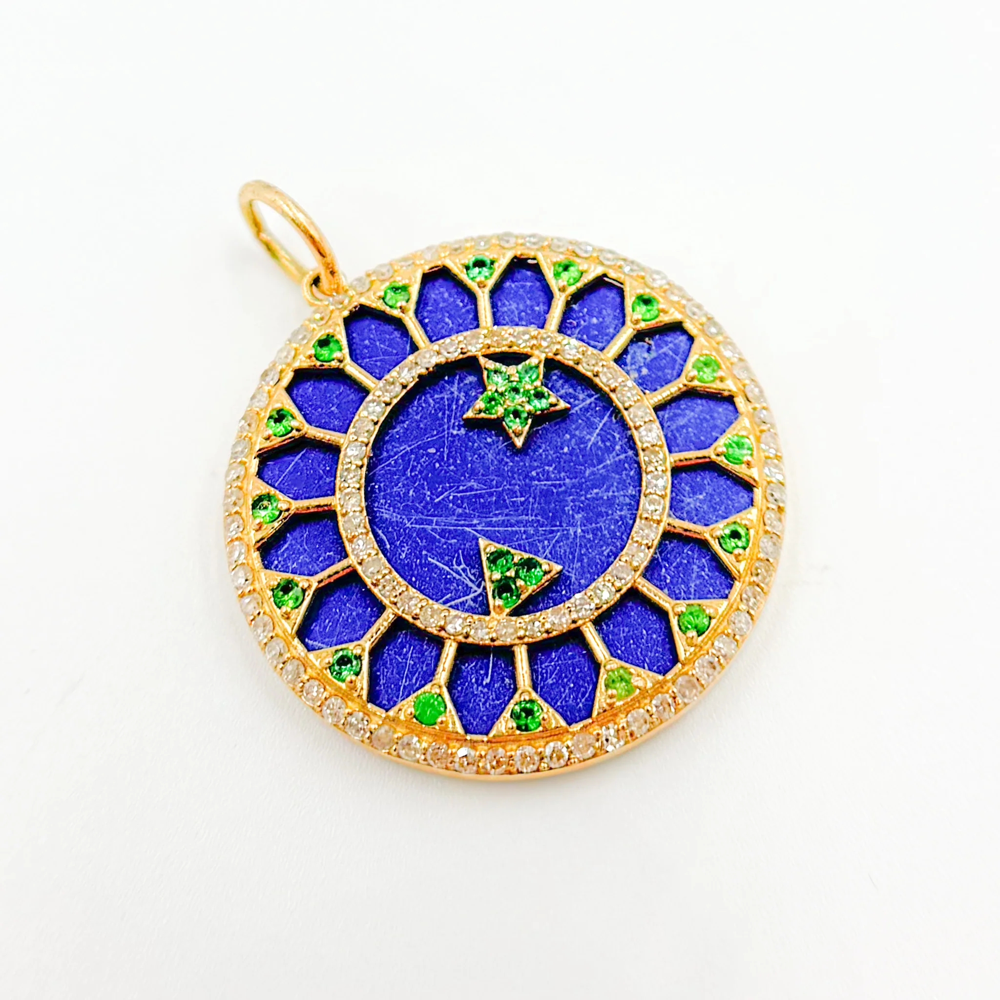 KG145. 14K Solid Gold Round Pendant - Image 3