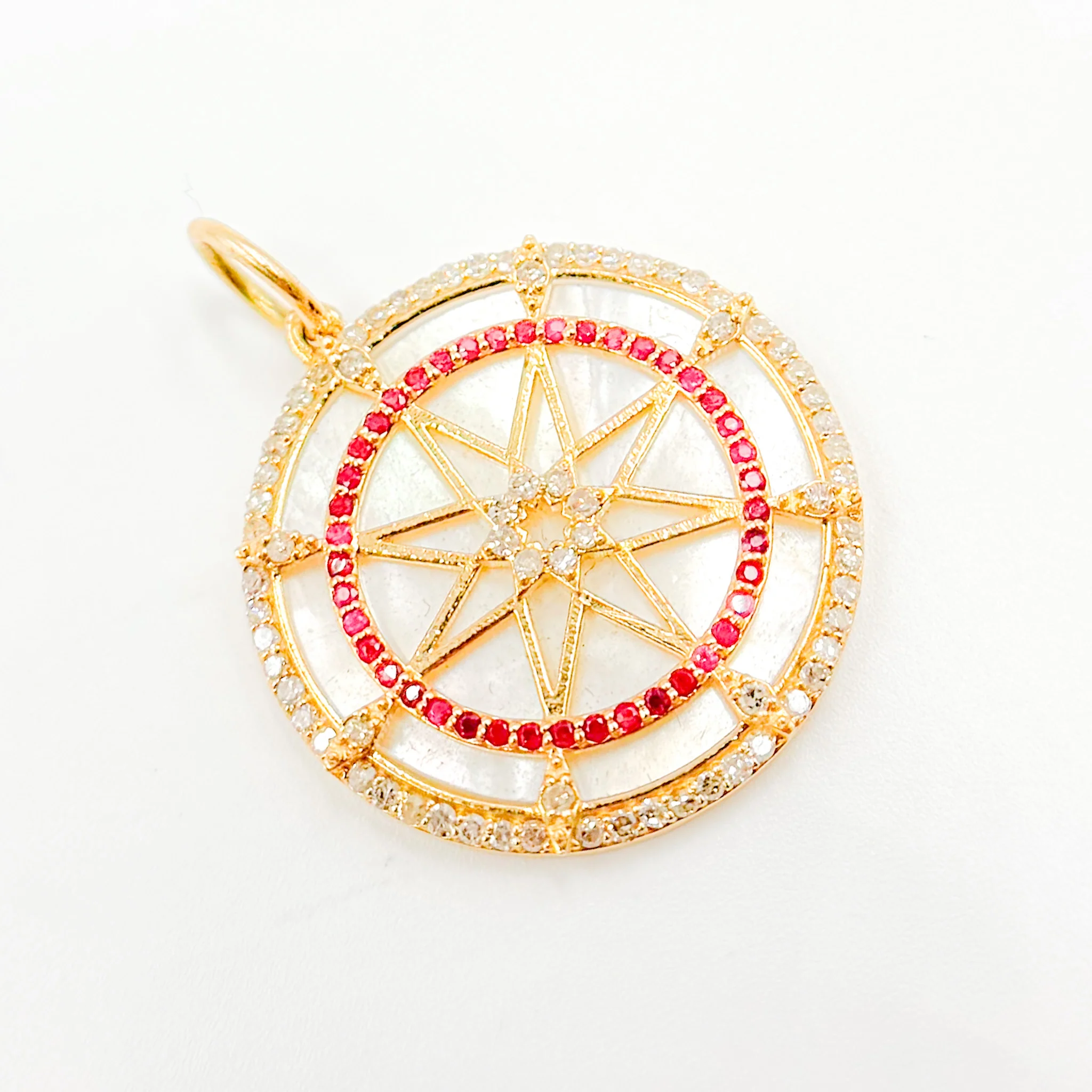 KG164. 14K Gold Round Star Pendant - Image 2