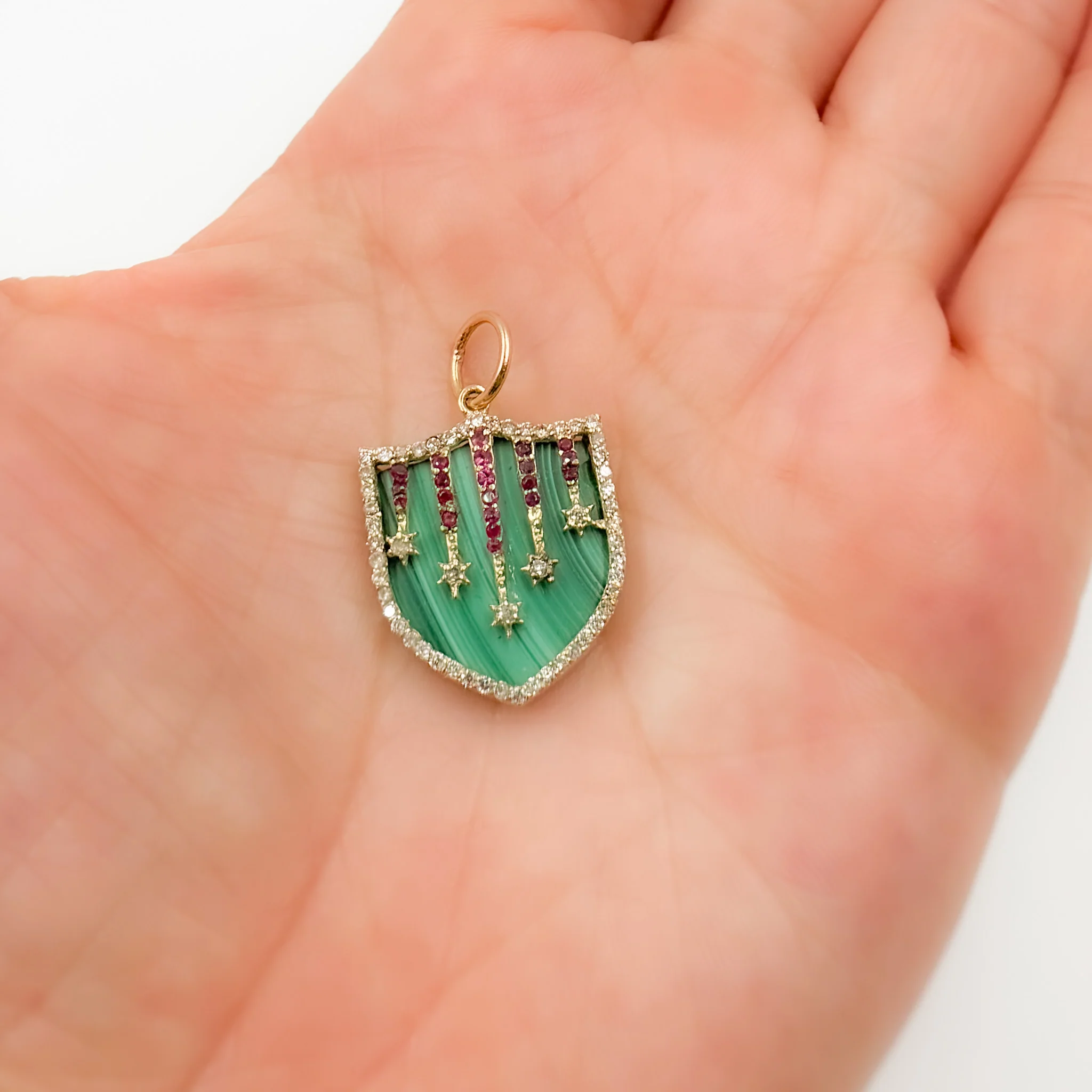 KG212. 14K Gold Shield Pendant - Image 2