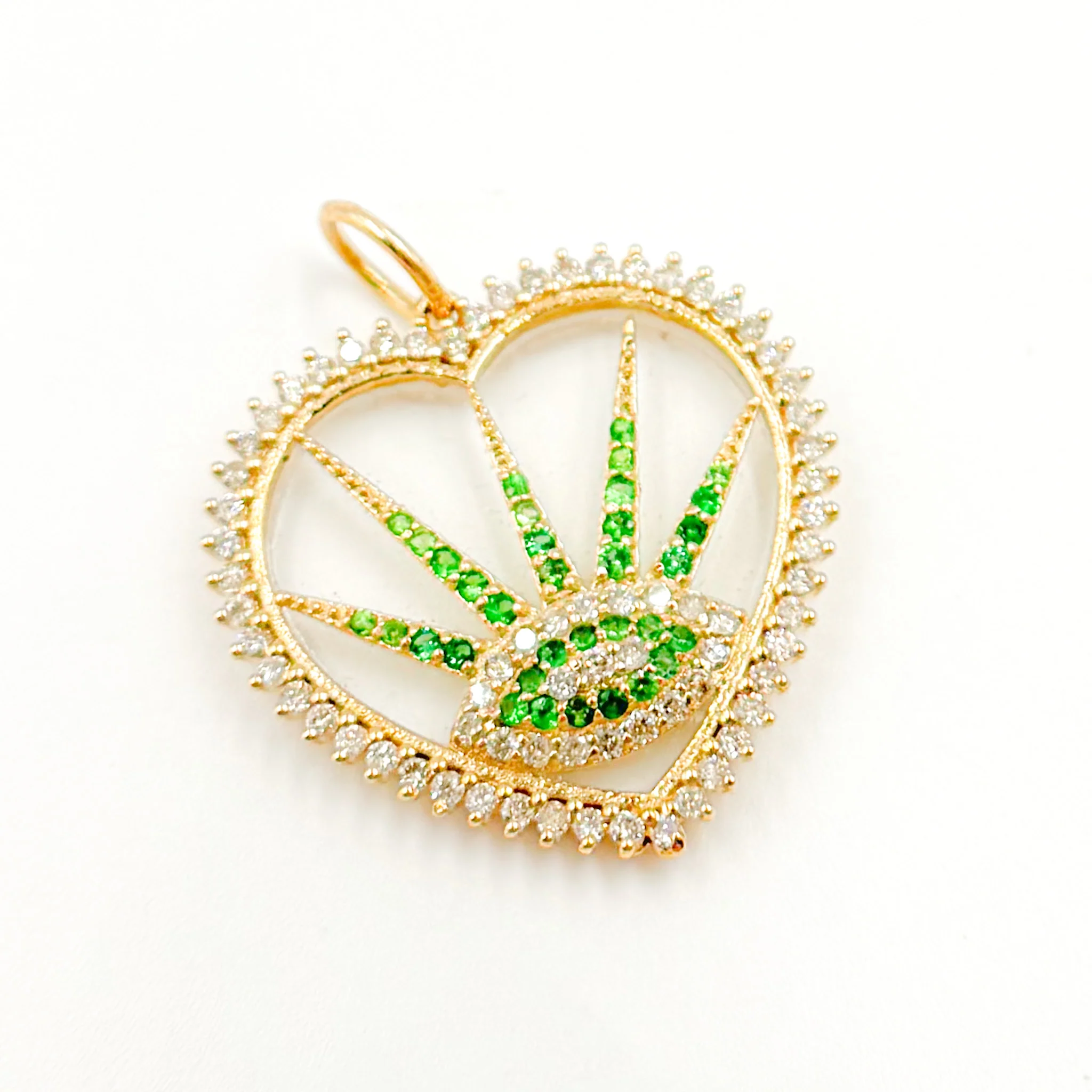 KG222. 14K Gold Evil Eye Heart Pendant - Image 4