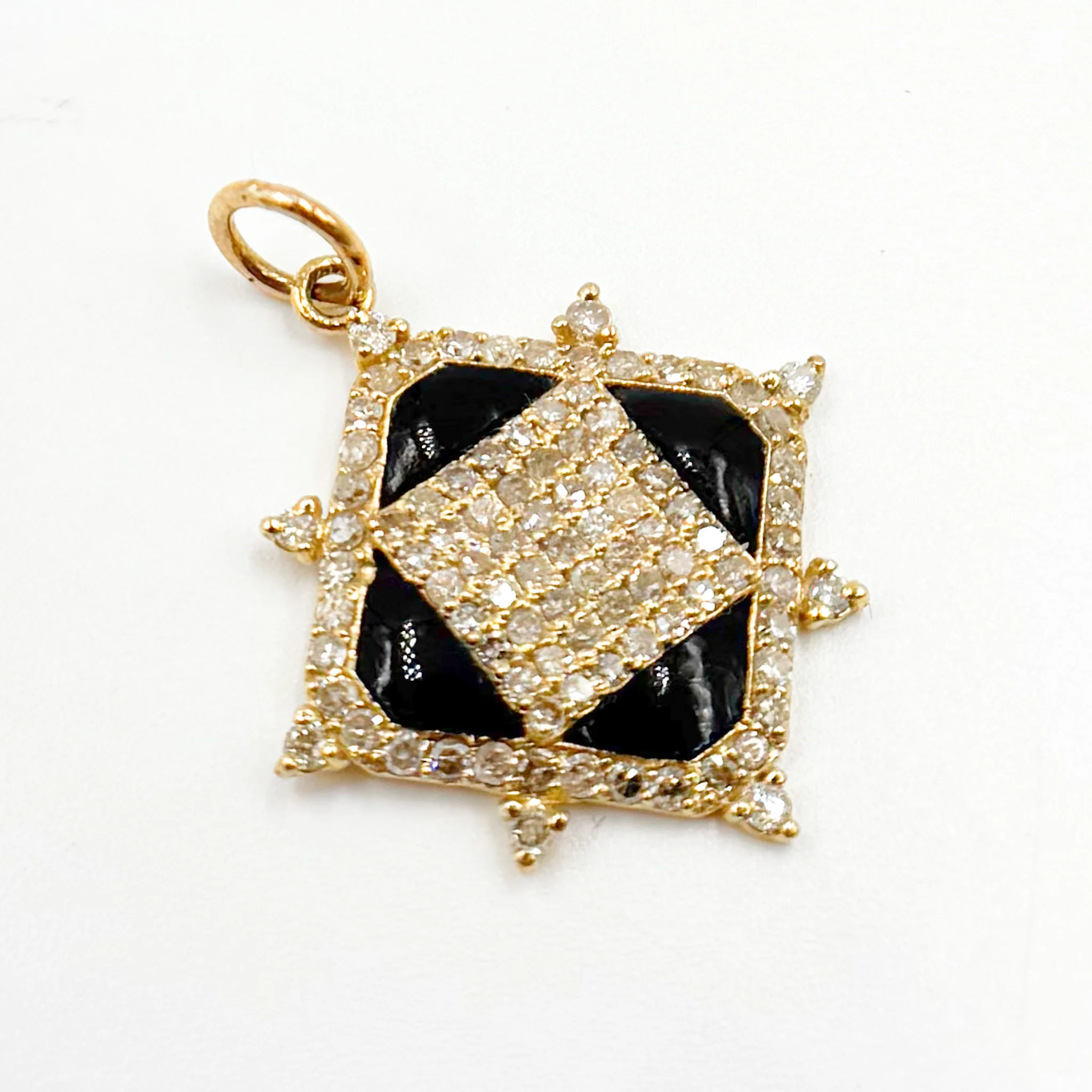 KG233. 14K Gold Square Pendant - Image 4
