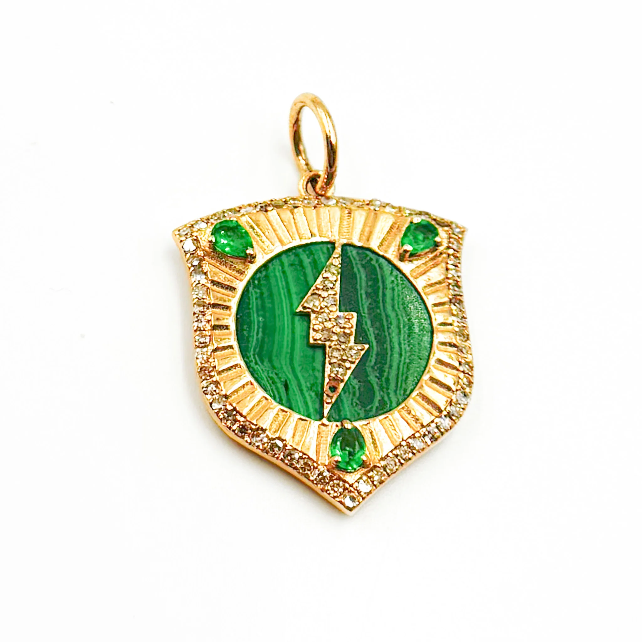 KG281. 14K Solid Gold Shield Pendant