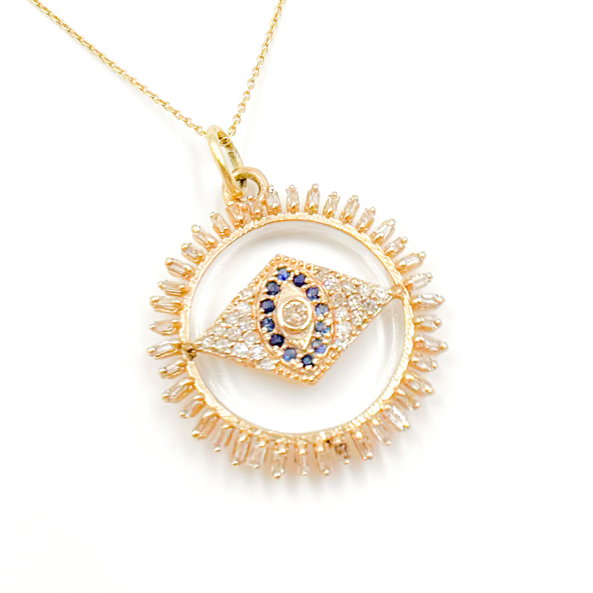KG291. 14K Gold Evil Eye Pendant - Image 8