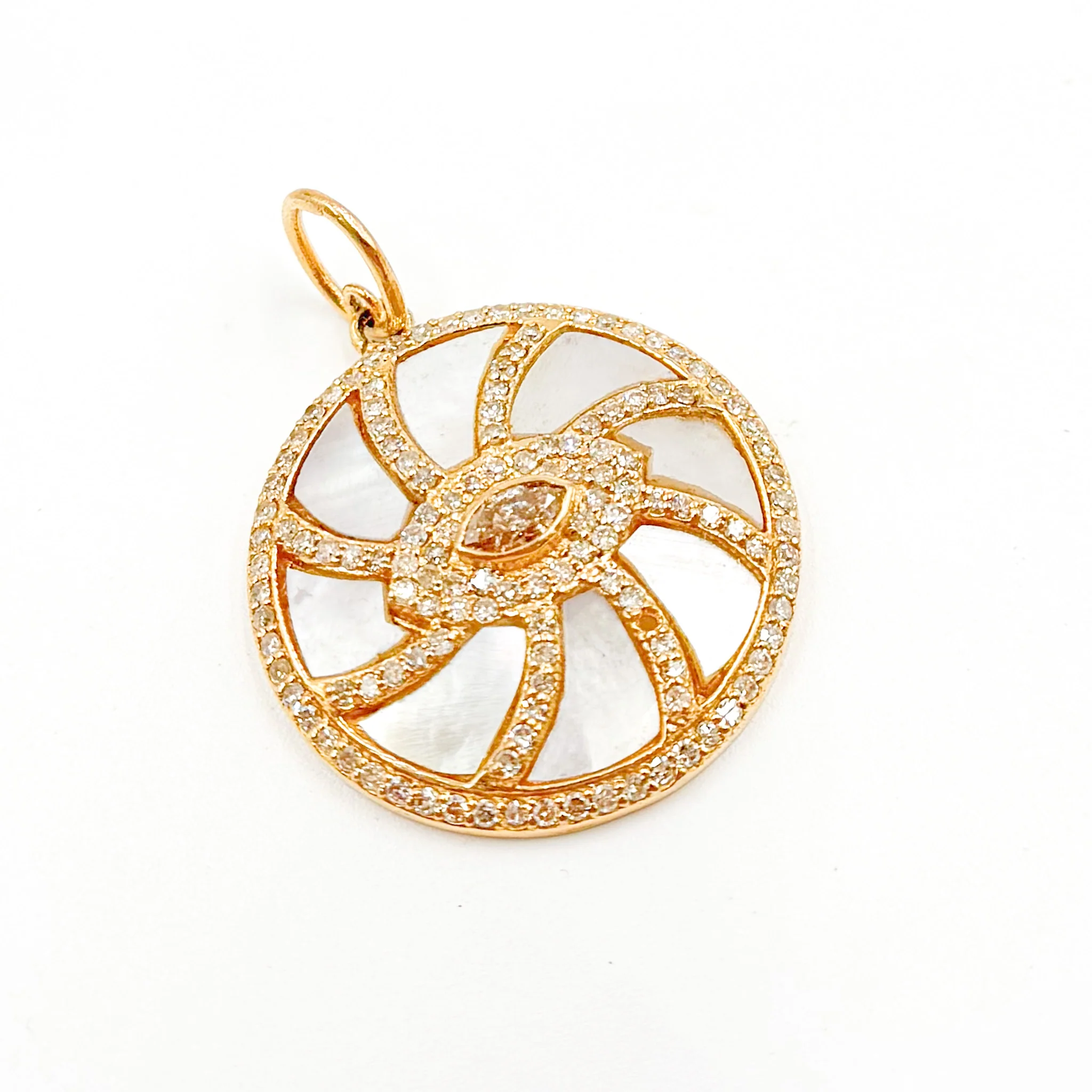 KG50. 14K Gold Round Evil Eye Pendant - Image 3